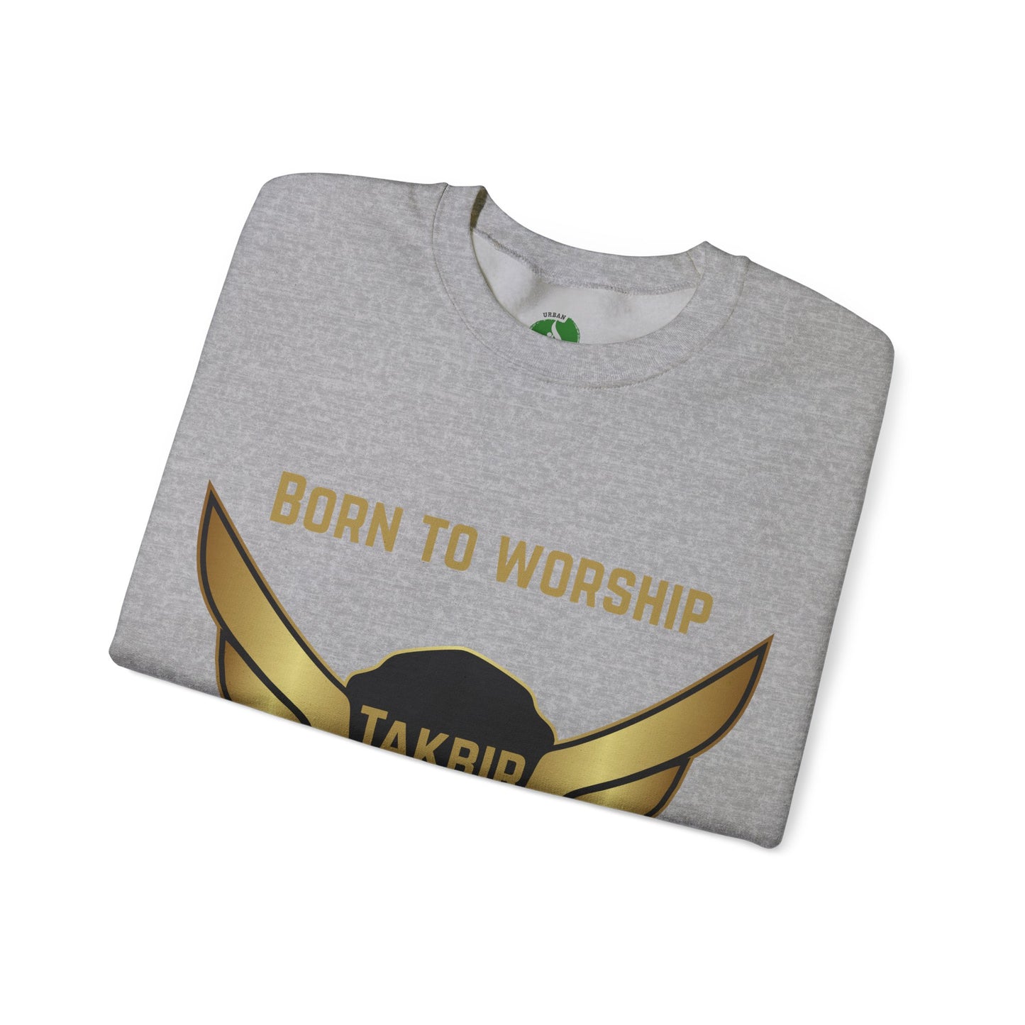 Inspirational Unisex Crewneck Sweatshirt - 'Born to Worship, Built to Lead' Design Muslim Streetwear Fashion Hoodie