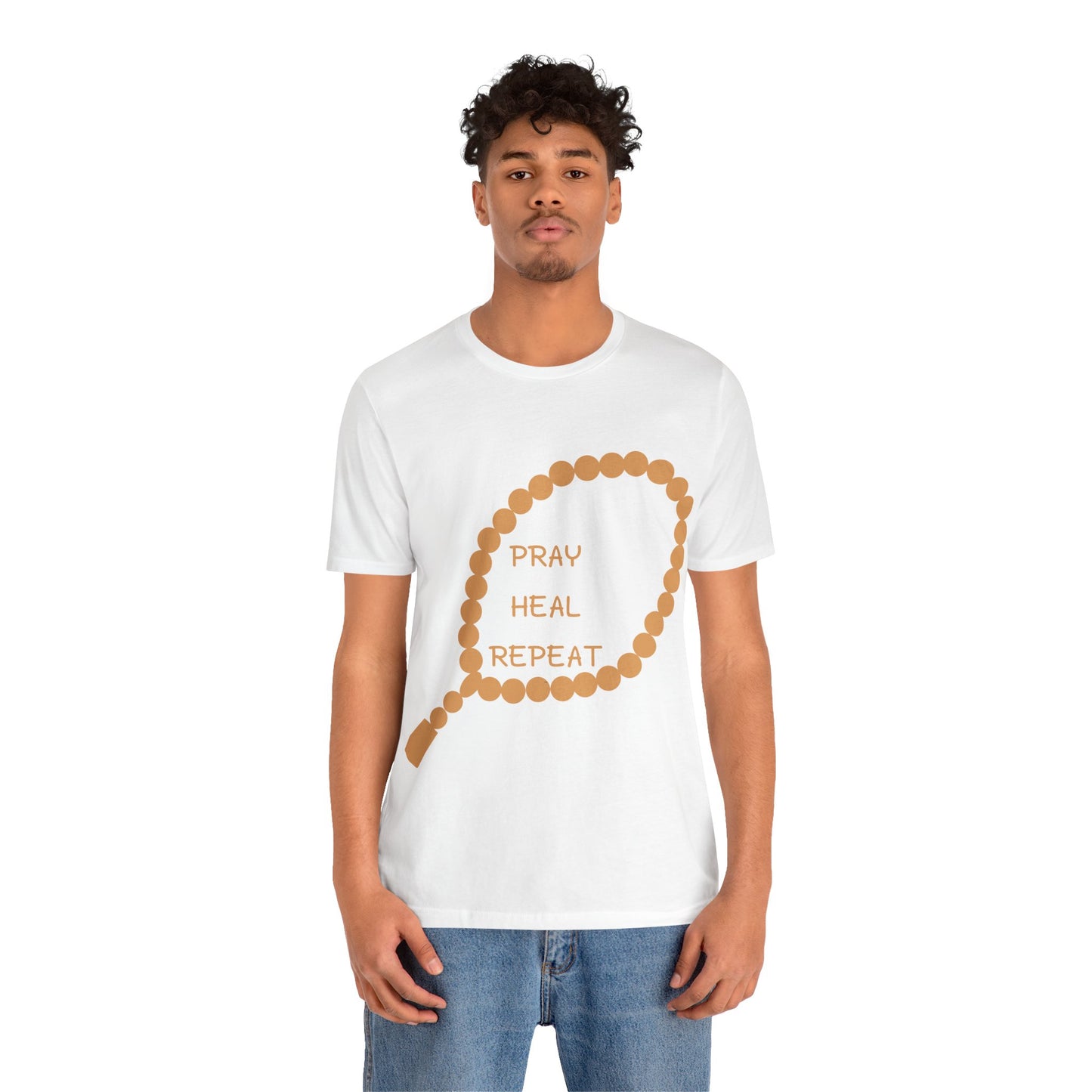 Pray Heal Repeat Unisex Jersey Tee - Inspirational Spiritual Shirt Islamic Street Fashion