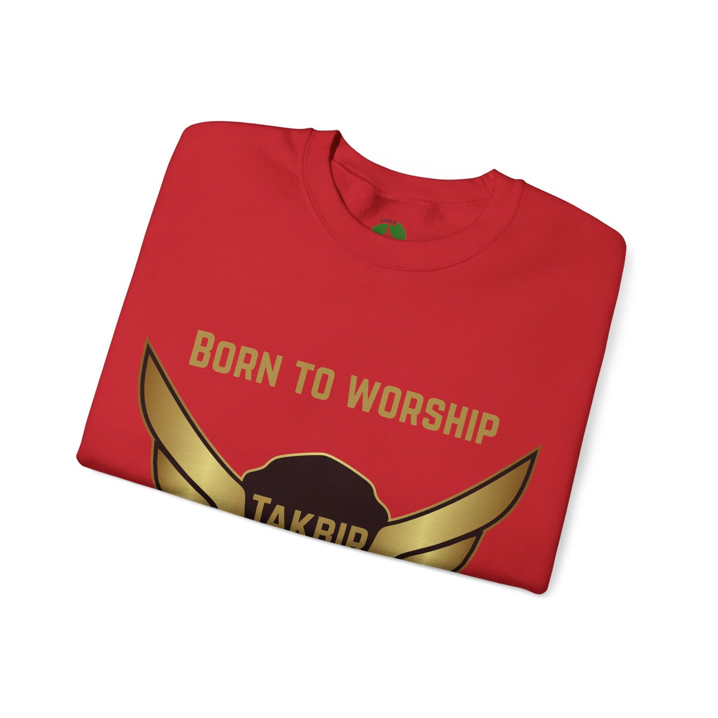 Inspirational Unisex Crewneck Sweatshirt - 'Born to Worship, Built to Lead' Design Muslim Streetwear Fashion Hoodie