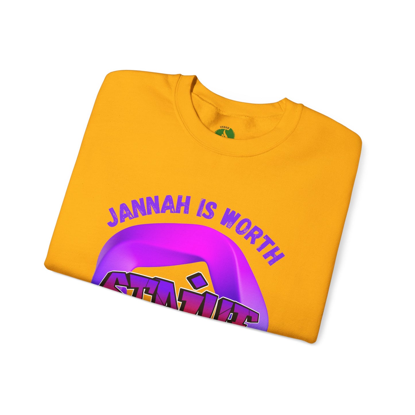 Inspiring Unisex Crewneck Sweatshirt - 'Jannah Is Worth the Struggles' Muslim Streetwear Sweat Shirt