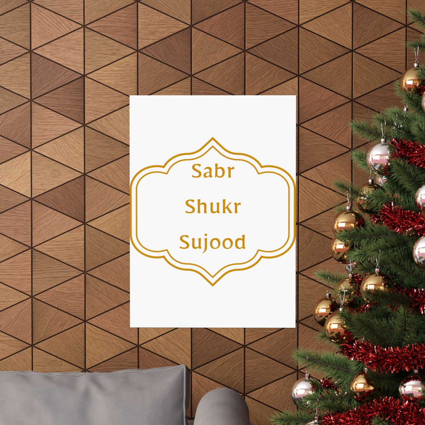Inspirational Matte Poster - 'Sabr, Shukr, Sujood' Wall Art for Mindfulness & Motivation Islamic Artwork