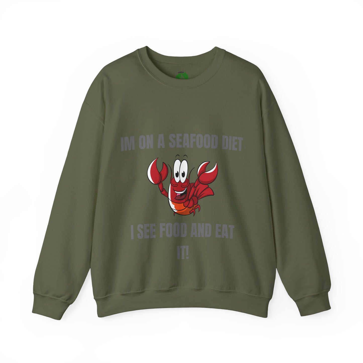 Funny Seafood Diet Sweatshirt - Unisex Heavy Blend Crewneck with Lobster Graphic Humour Joke Clothing