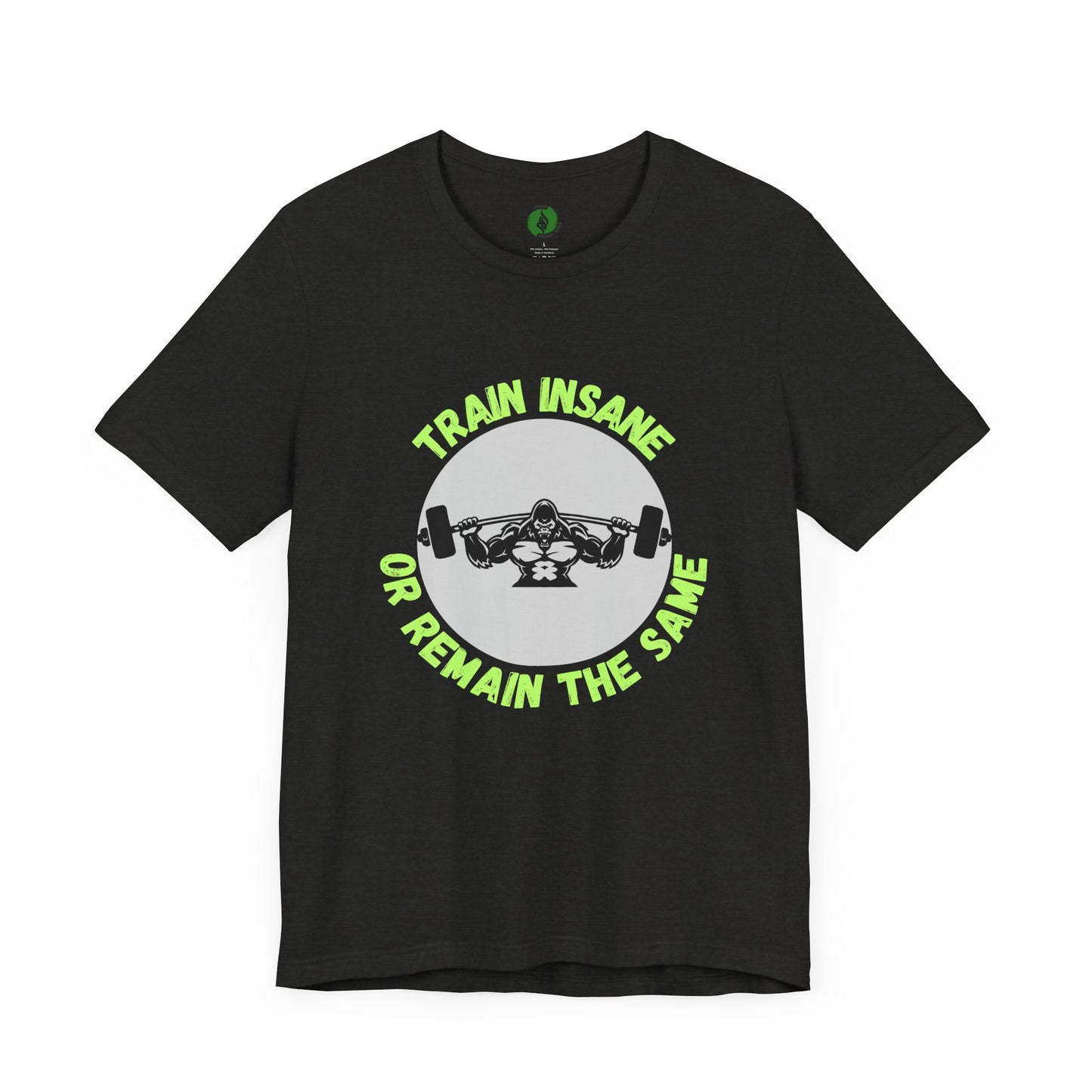 Motivational Fitness Tee - 'Train Insane or Remain the Same' Unisex Jersey Short Sleeve Humour Joke Clothing