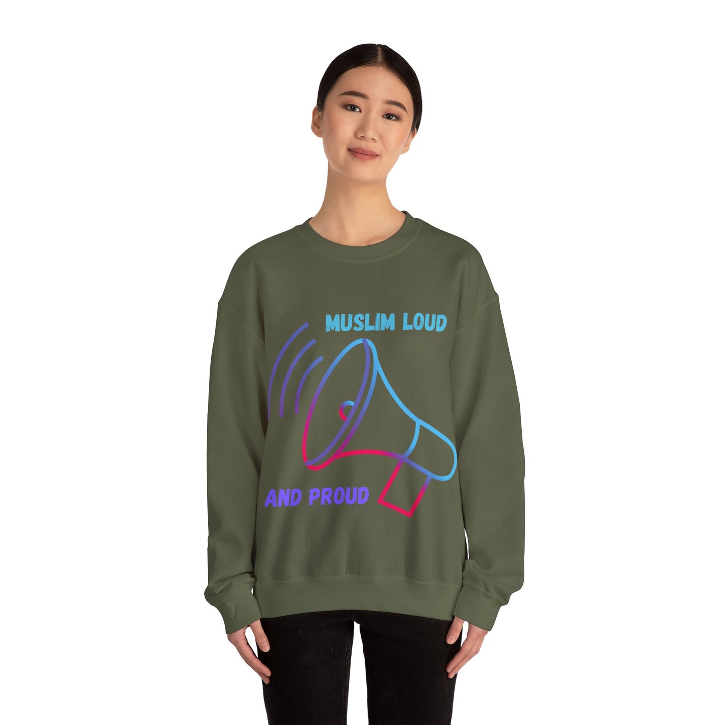 Muslim Loud and Proud Sweatshirt - Unisex Heavy Blend™ Crewneck Islamic Streetwear Fashion