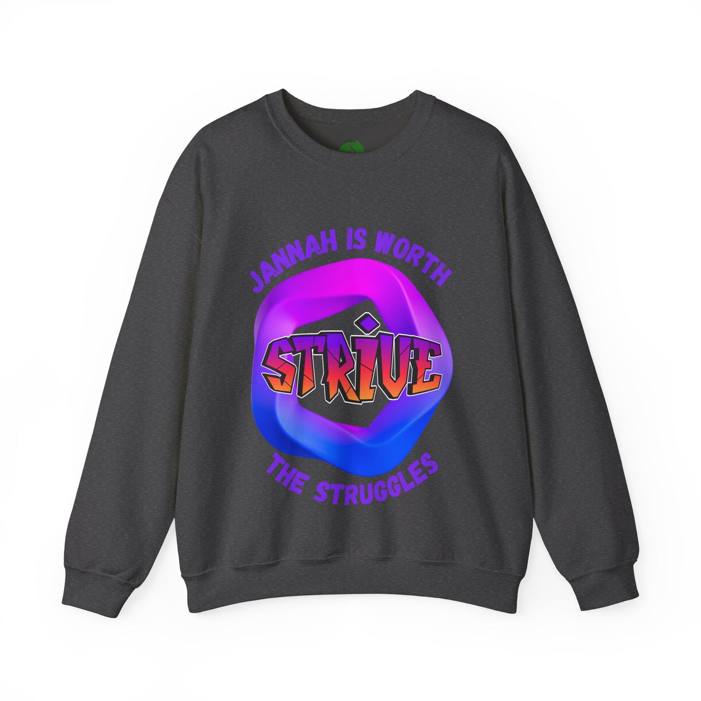 Inspiring Unisex Crewneck Sweatshirt - 'Jannah Is Worth the Struggles' Muslim Streetwear Sweat Shirt