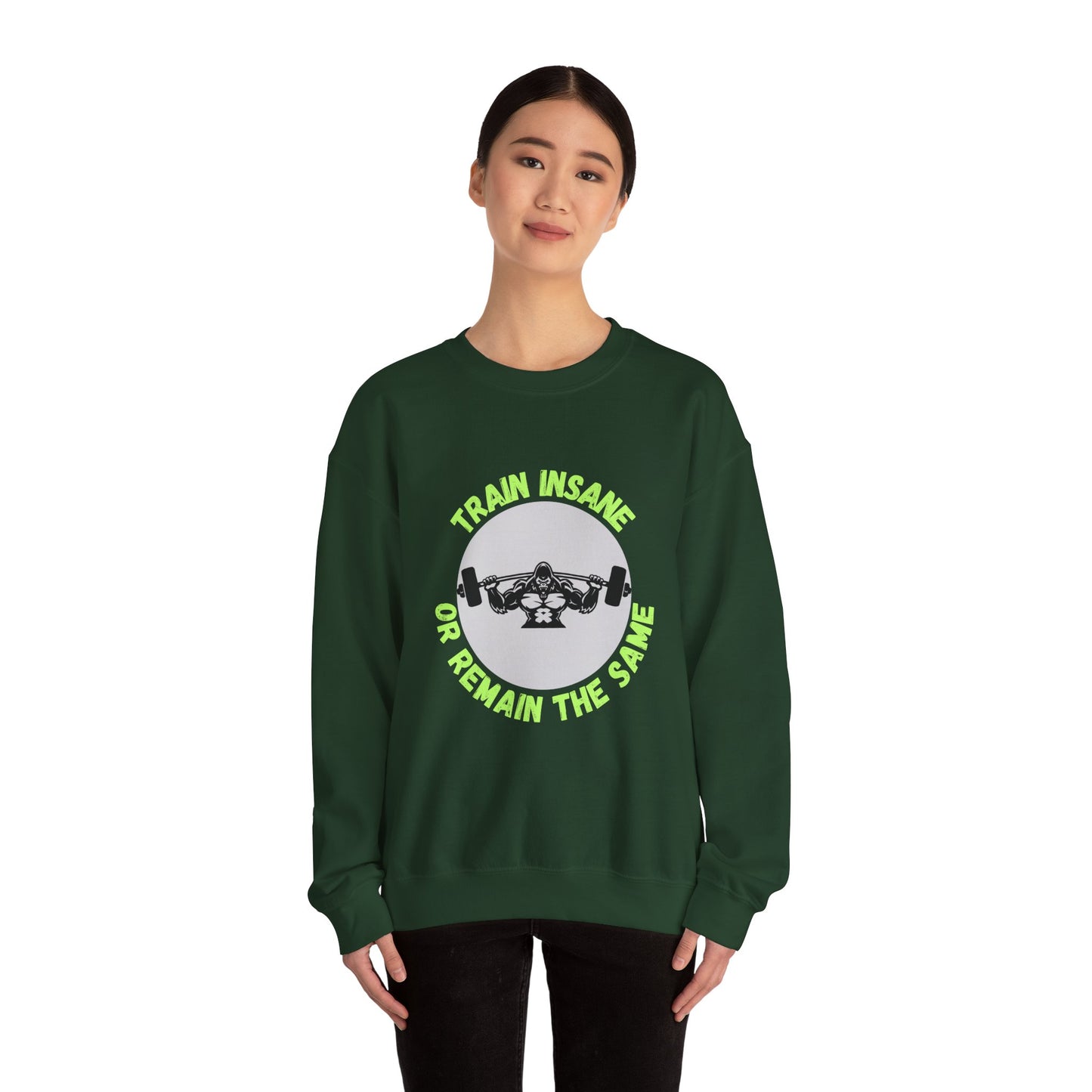 Train Insane Gym Sweatshirt - Unisex Heavy Blend Crewneck Humour Joke Clothing