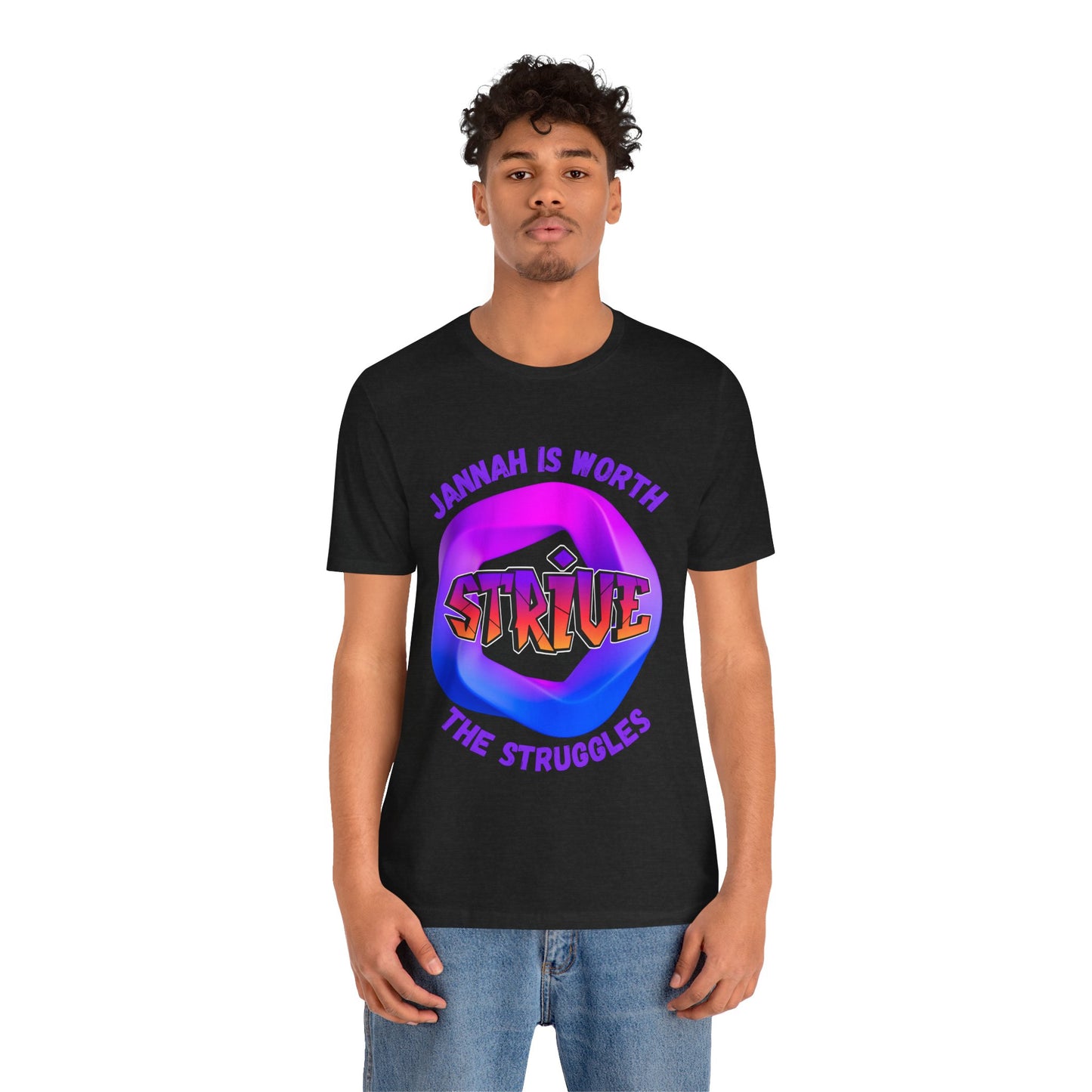 Inspirational Unisex Jersey Tee - 'Jannah is Worth the Struggles' Muslim Fashion Clothing