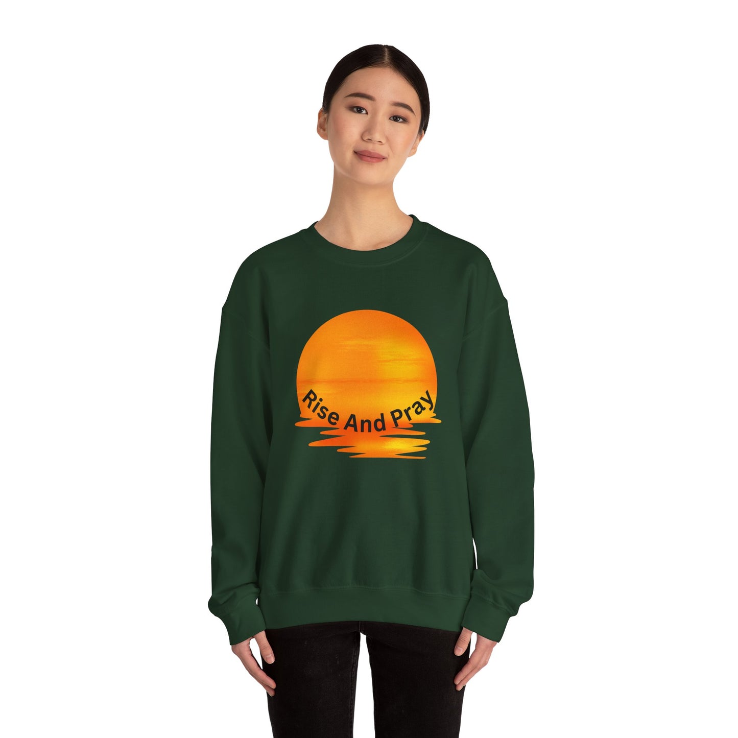 Rise And Pray Unisex Crewneck Sweatshirt - Cozy Spiritual Vibe Muslim Street Wear