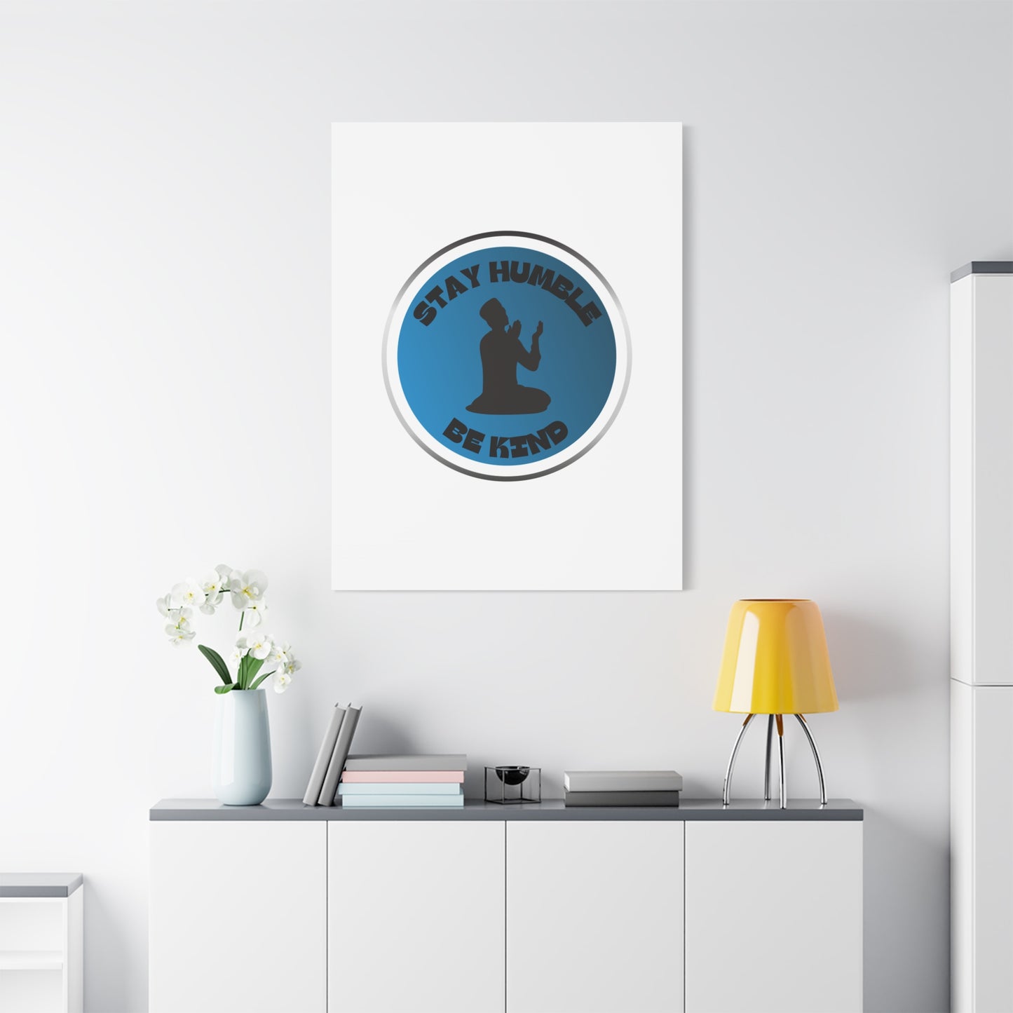 Inspirational Wall Art - "Stay Humble, Be Kind" Motif on Matte Canvas Islamic Art Work