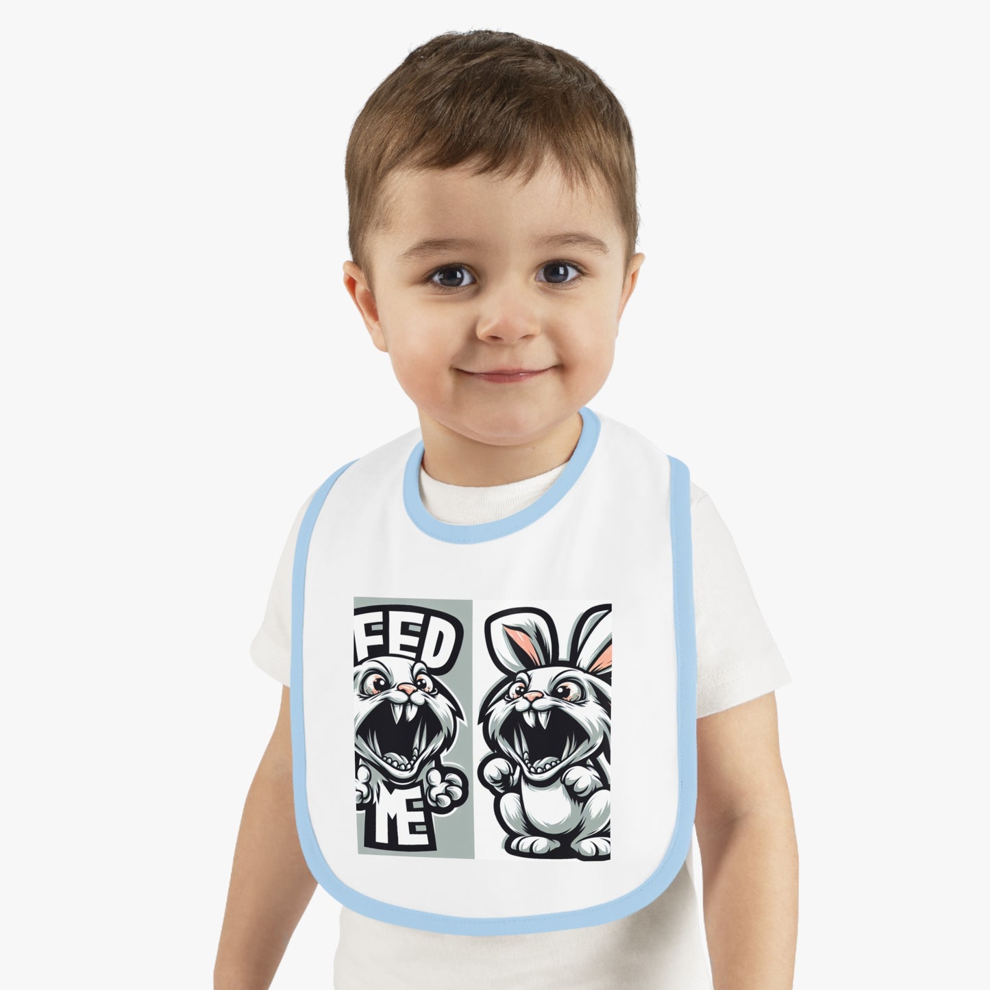 Funny Baby Bib - 'Feed Me' Rabbit Design Islamic Clothing