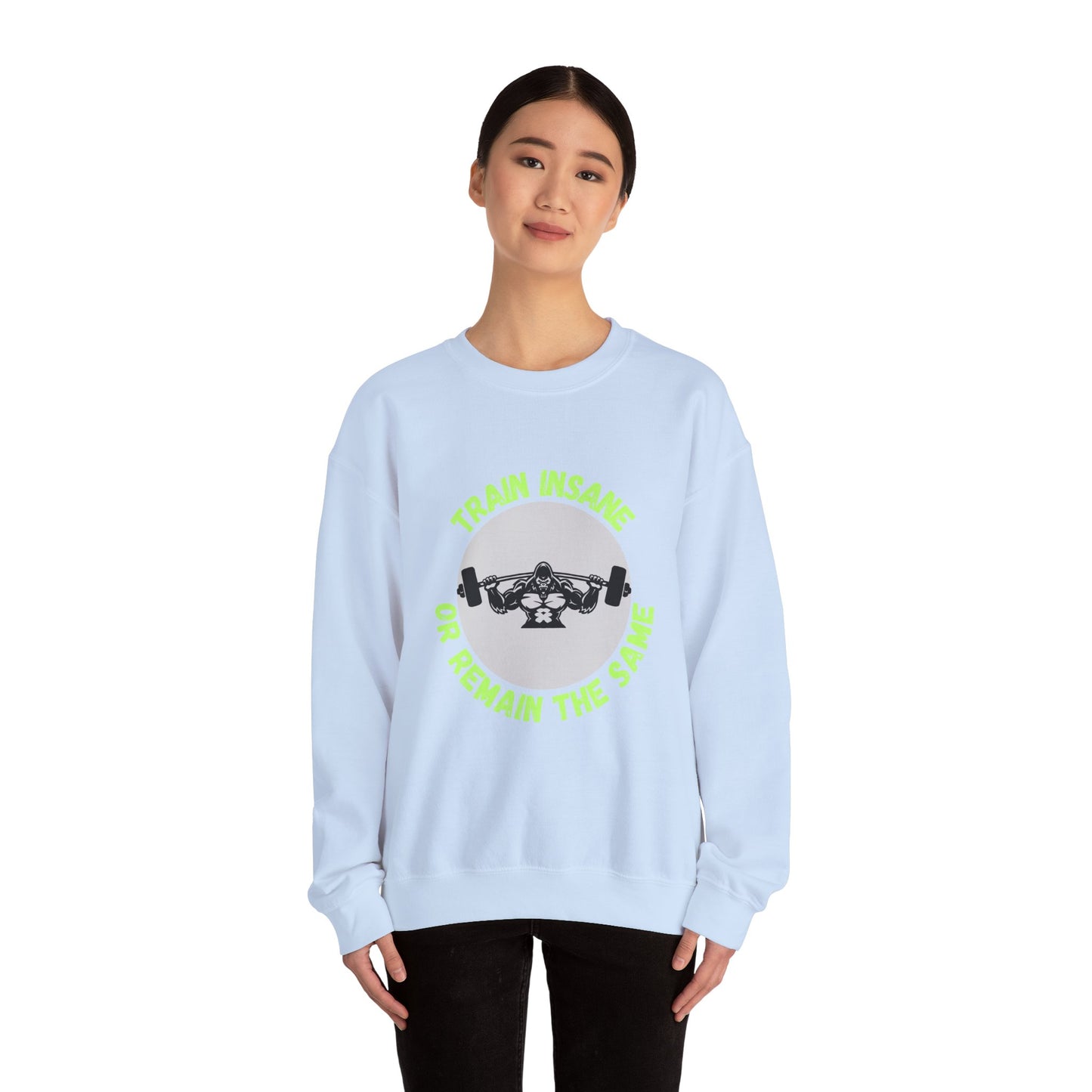 Train Insane Gym Sweatshirt - Unisex Heavy Blend Crewneck Humour Joke Clothing