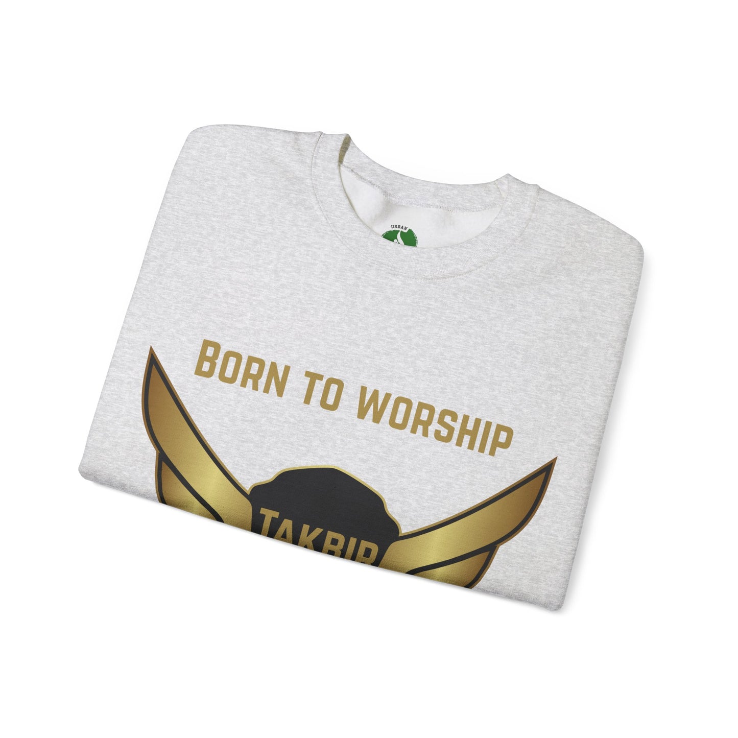 Inspirational Unisex Crewneck Sweatshirt - 'Born to Worship, Built to Lead' Design Muslim Streetwear Fashion Hoodie