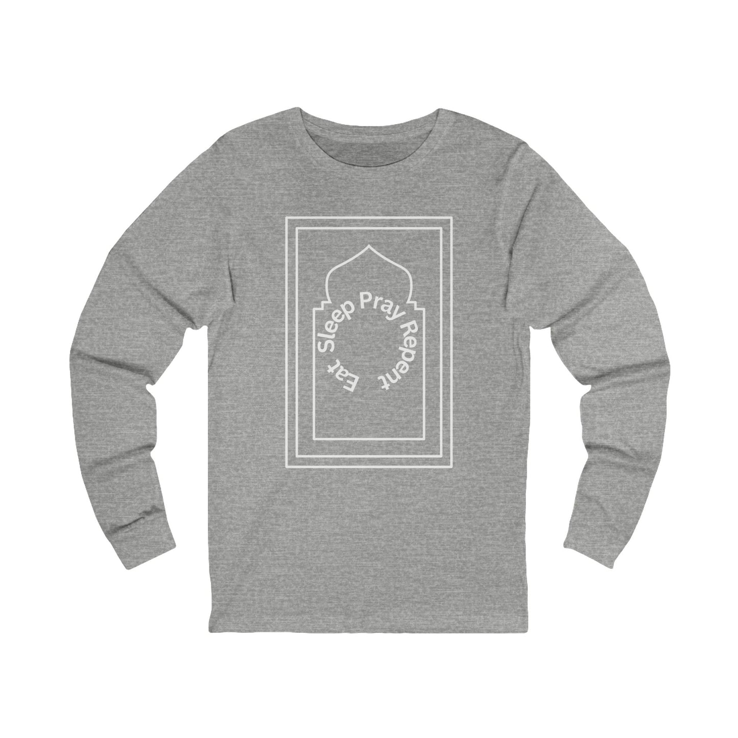Unisex Long Sleeve Tee - Sleep Pray Repeat Graphic Shirt Islamic Clothing