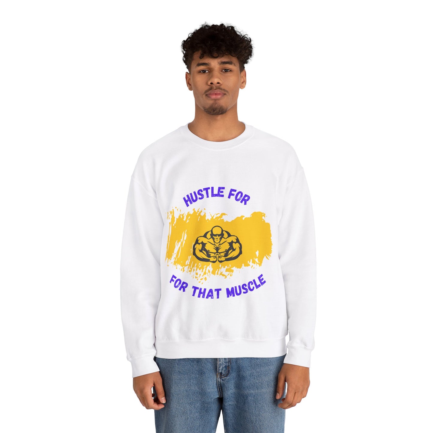 Hustle for That Muscle Crewneck Sweatshirt Gym Clothing Sweat Shirt
