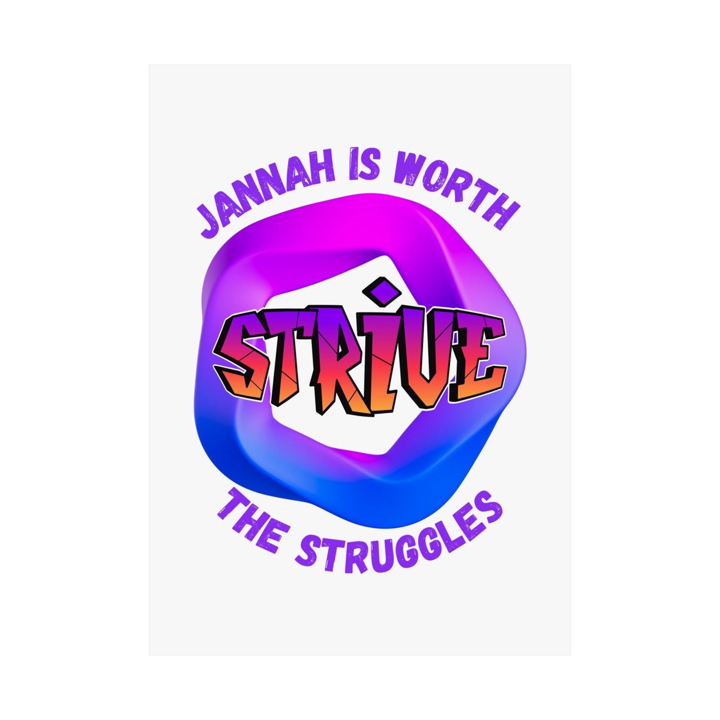 Motivational Vertical Poster - 'Jannah is Worth The Struggles' Muslim Islamic Accessories