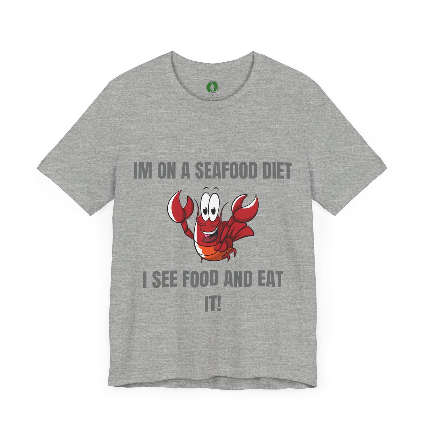 Funny Seafood Diet T-Shirt – Unisex Jersey Tee with Lobster Graphic Humour Joke Clothing