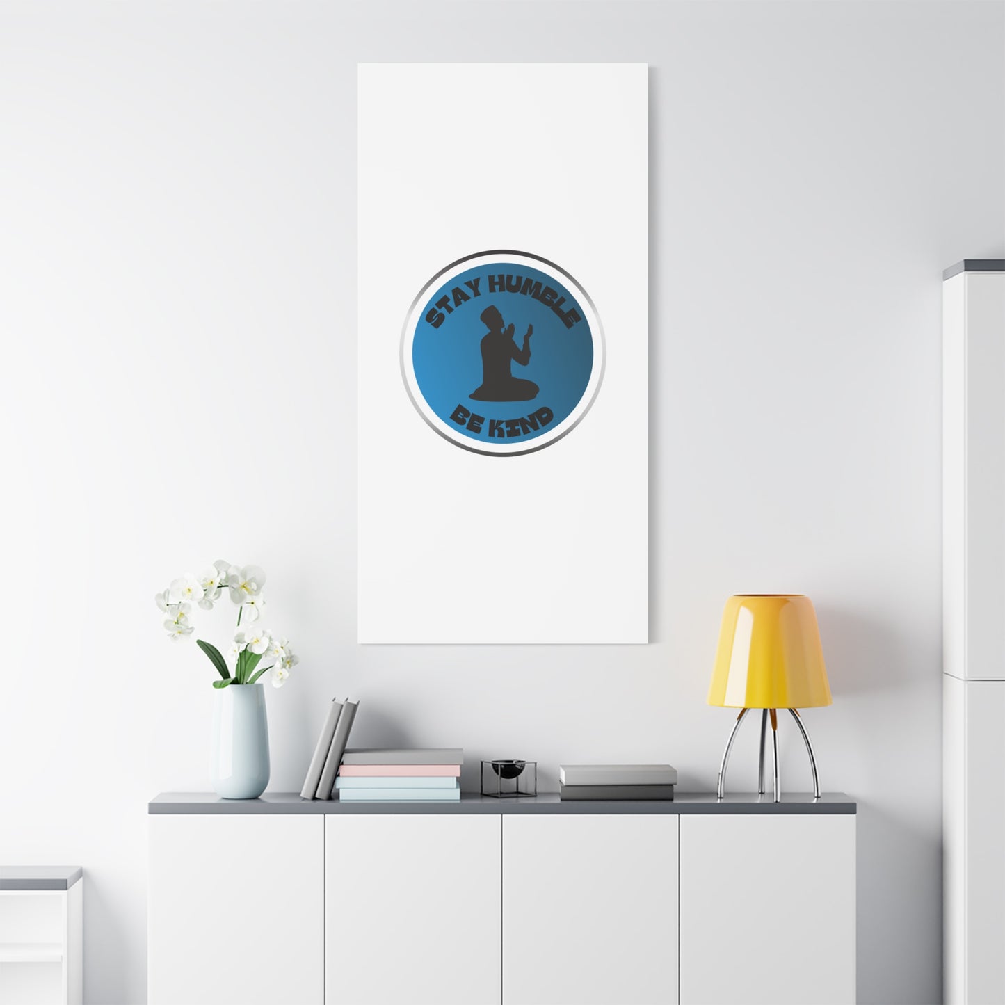 Inspirational Wall Art - "Stay Humble, Be Kind" Motif on Matte Canvas Islamic Art Work