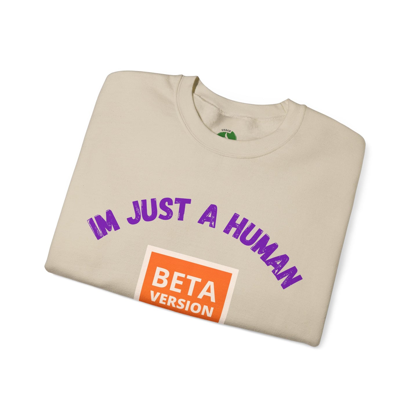 Unisex Crewneck Sweatshirt - 'Beta Version: I'm Just a Human' Funny Humour Clothing Sweat Shirt