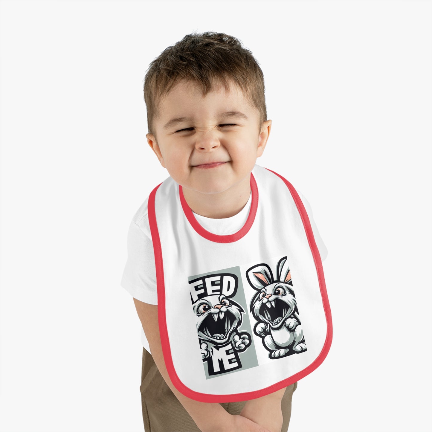 Funny Baby Bib - 'Feed Me' Rabbit Design Islamic Clothing
