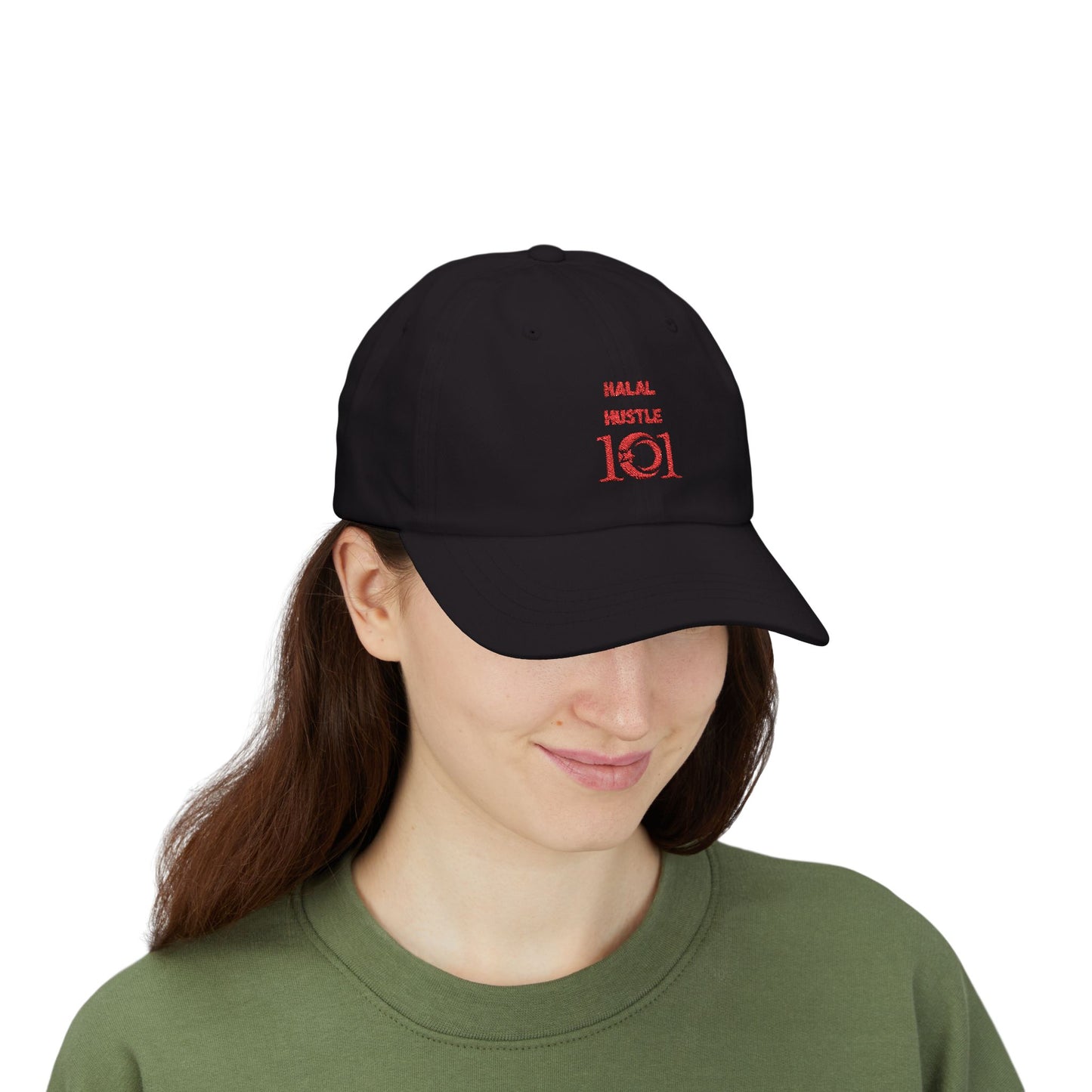 Halal Hustle Classic Dad Cap - Stylish White Cap for Everyday Wear Muslim Streetwear Hat