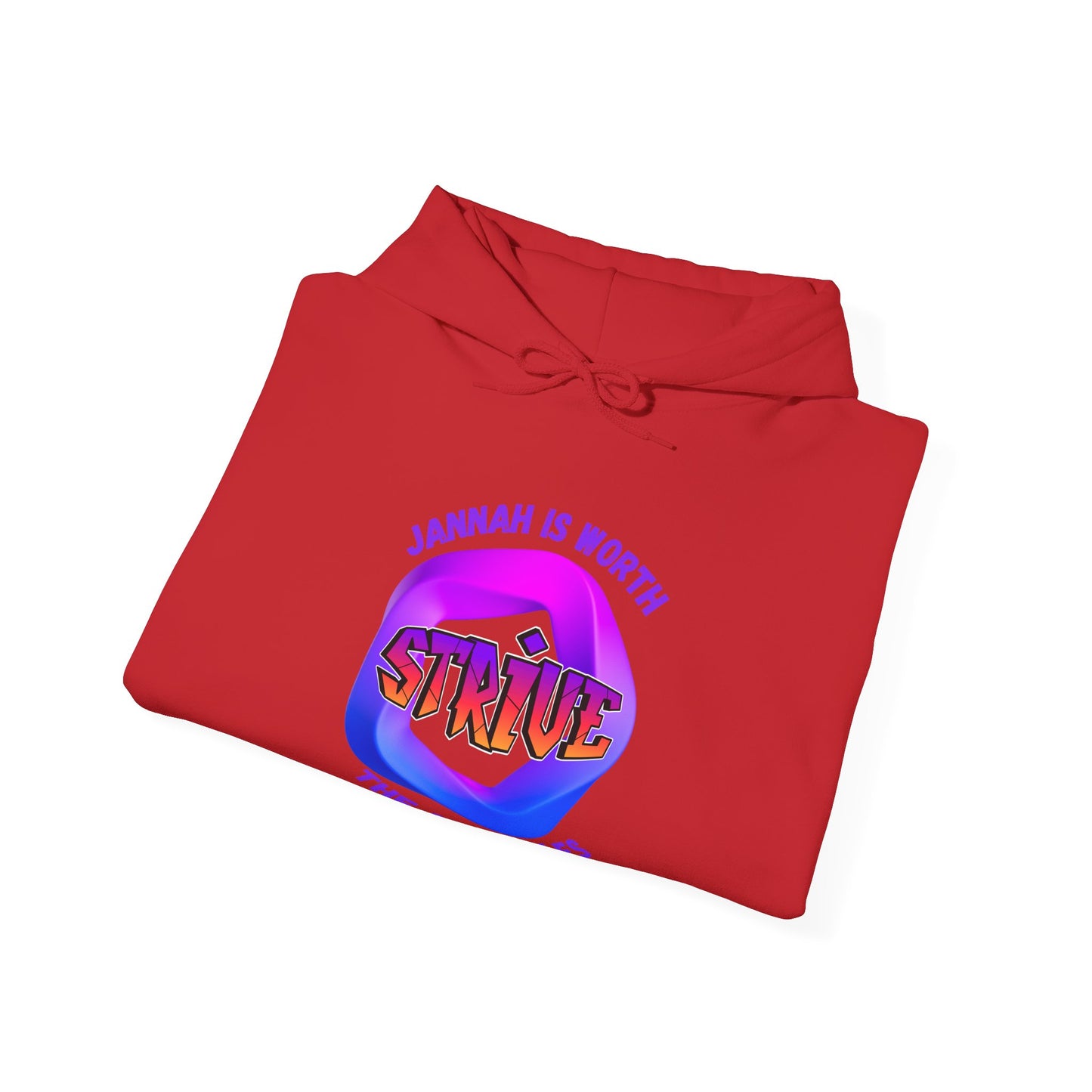 Inspirational Unisex Heavy Blend™ Hooded Sweatshirt – 'Jannah is Worth the Strive' Muslim Modern Clothing