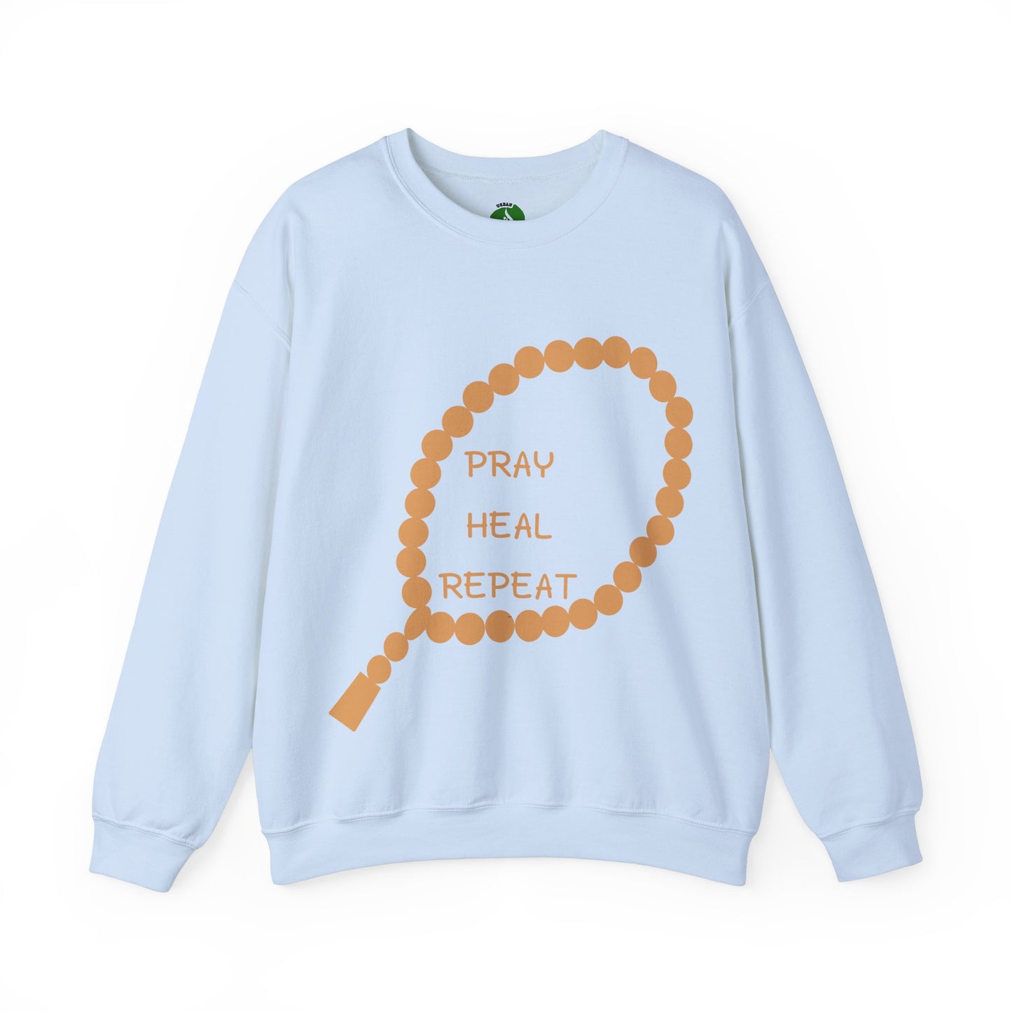 Pray Heal Repeat Crewneck Sweatshirt for Mindfulness and Healing Islamic Street Fashion