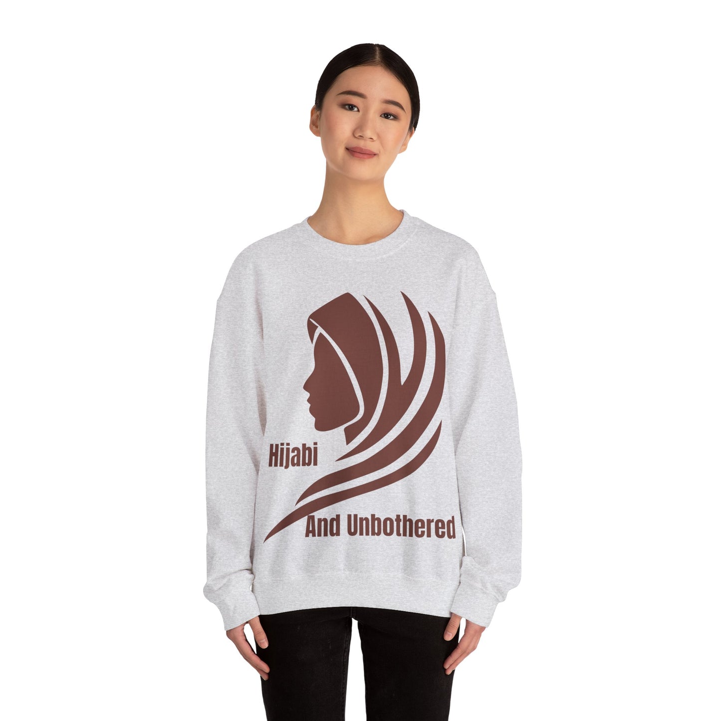 Hijabi and Unbothered Crewneck Sweatshirt - Stylish Unisex Heavy Blend for Everyday Comfort Hijab Fashion Sweat Shirt