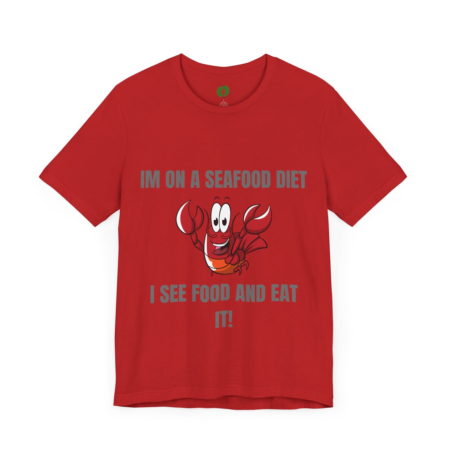 Funny Seafood Diet T-Shirt – Unisex Jersey Tee with Lobster Graphic Humour Joke Clothing