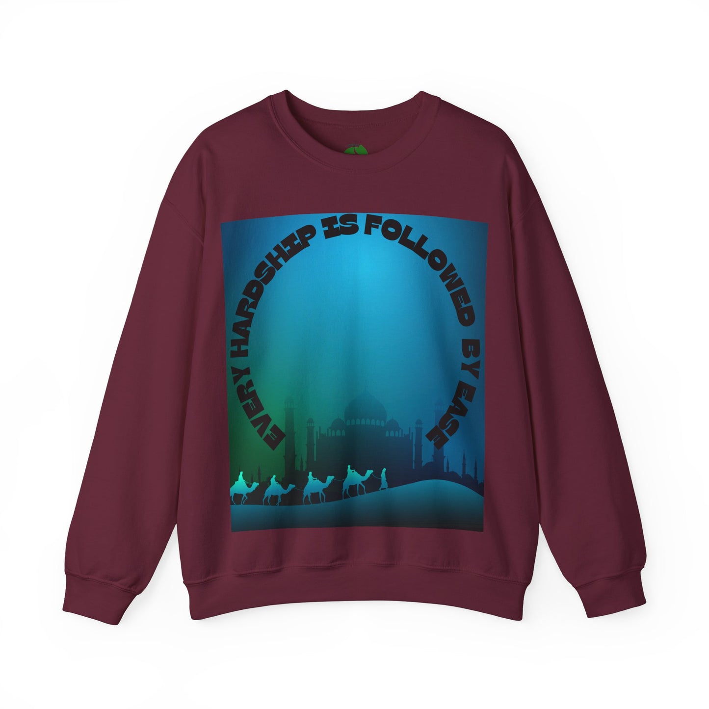 Inspirational Crewneck Sweatshirt - Every Hardship is Followed by Ease Modern Islamic Clothing