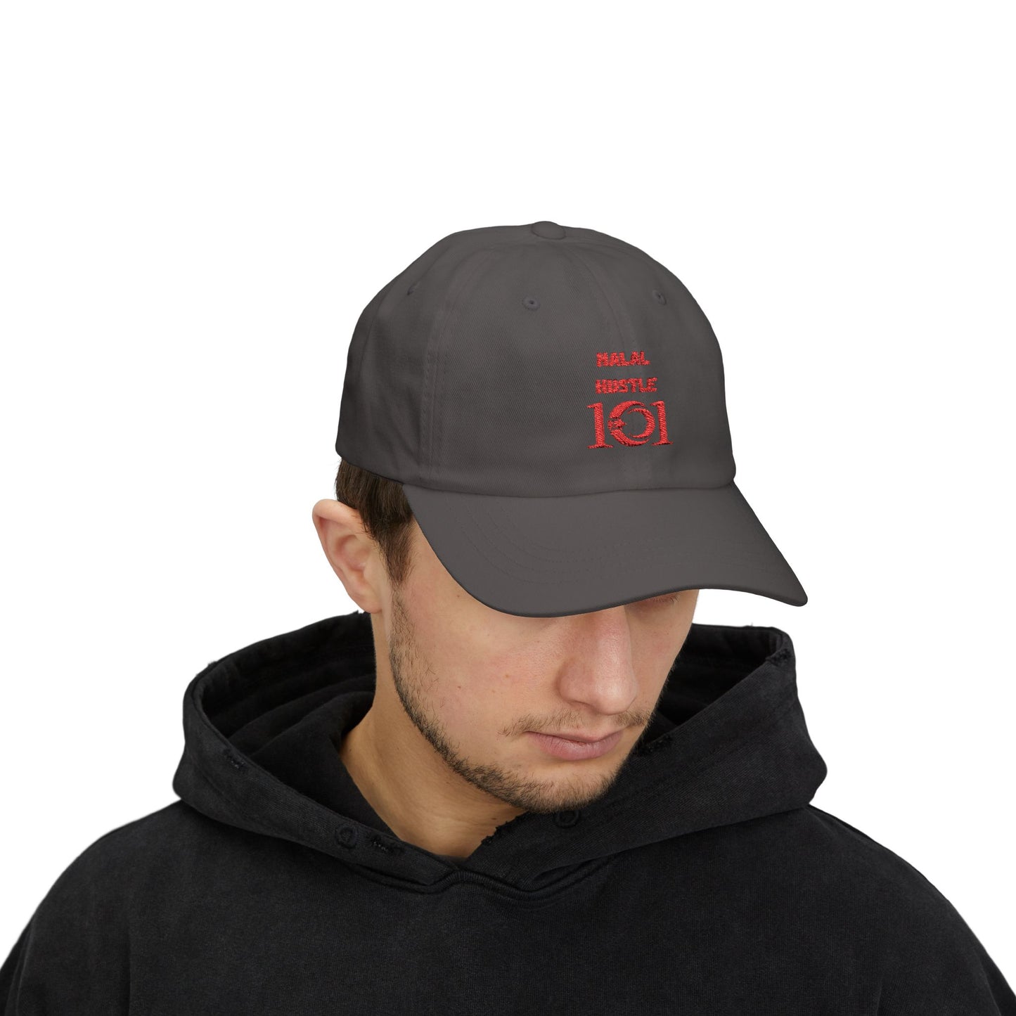 Halal Hustle Classic Dad Cap - Stylish White Cap for Everyday Wear Muslim Streetwear Hat