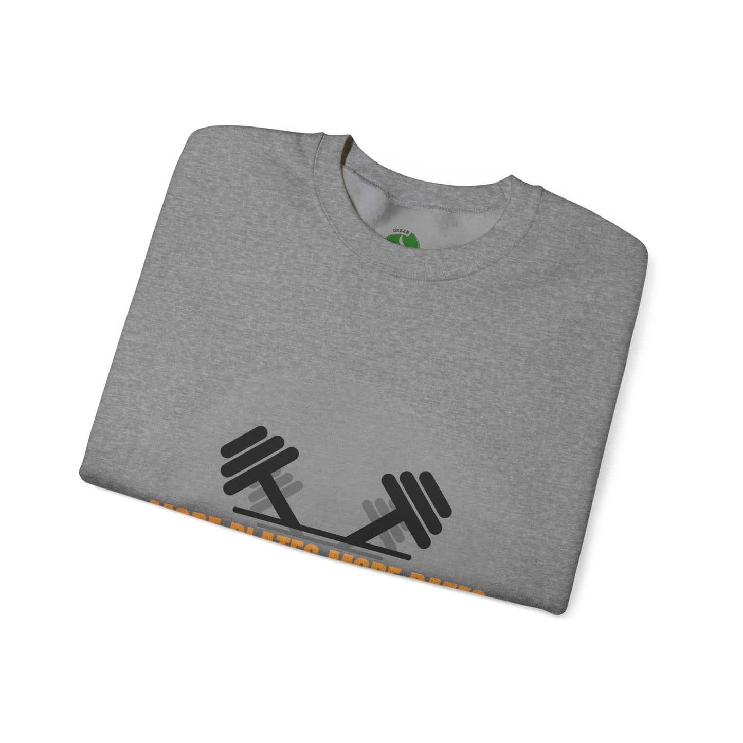 Fitness Motivational Crewneck Sweatshirt - "More Plates More Dates" Humour Joke Gym Sweat Shirt