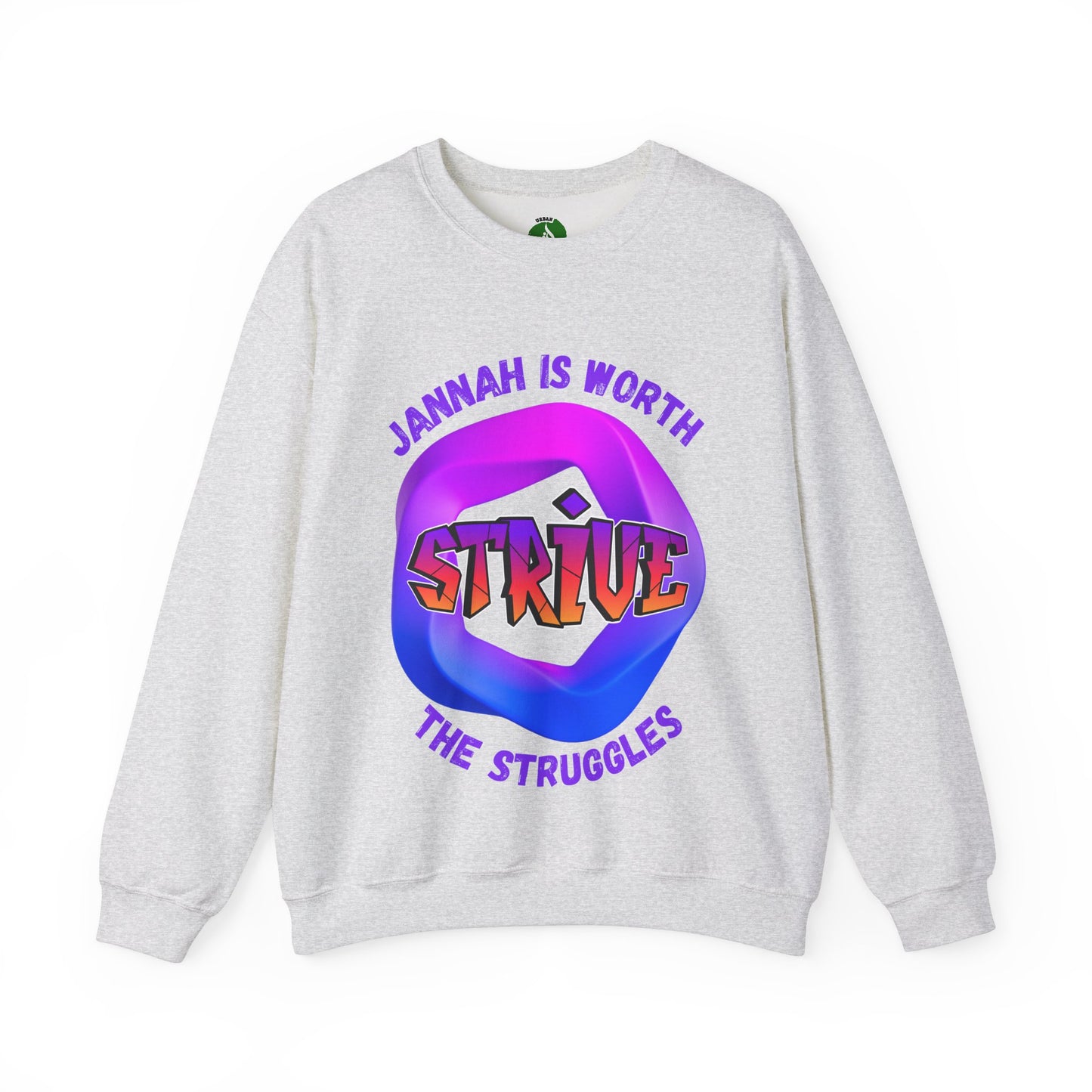 Inspiring Unisex Crewneck Sweatshirt - 'Jannah Is Worth the Struggles' Muslim Streetwear Sweat Shirt