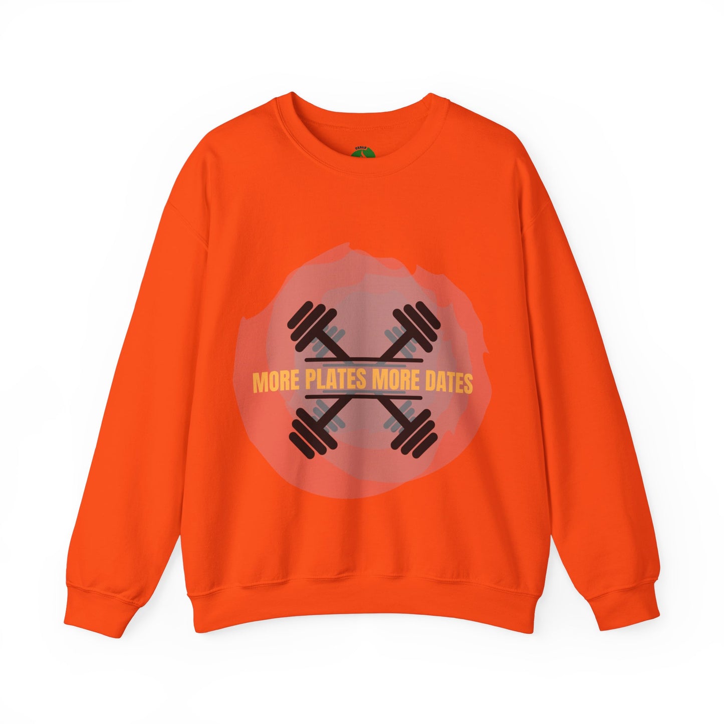 Fitness Motivational Crewneck Sweatshirt - "More Plates More Dates" Humour Joke Gym Sweat Shirt