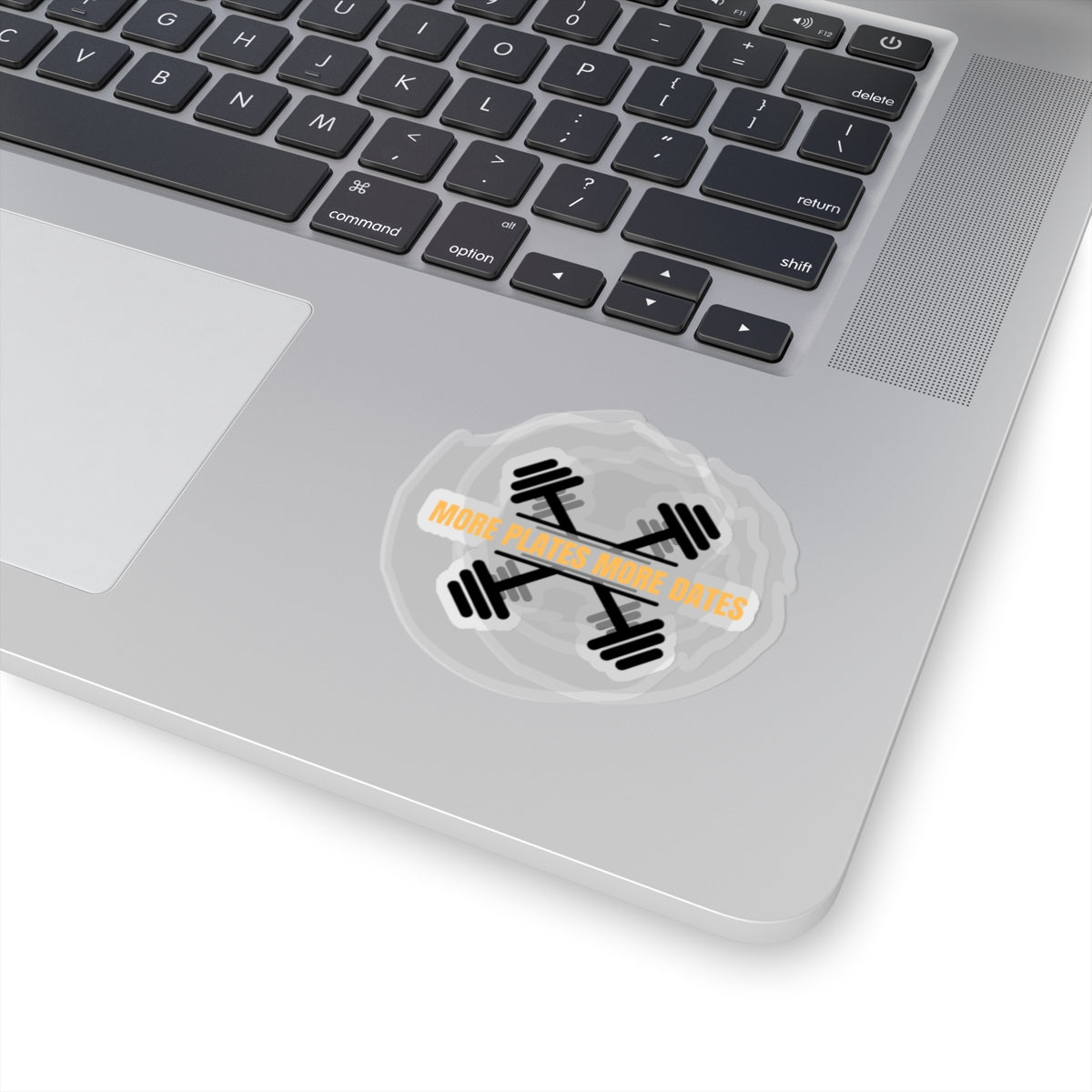 Bold Fitness Kiss-Cut Stickers - "More Plates More Dates" Gym Motivational Decals Humour Joke Gym Sticker