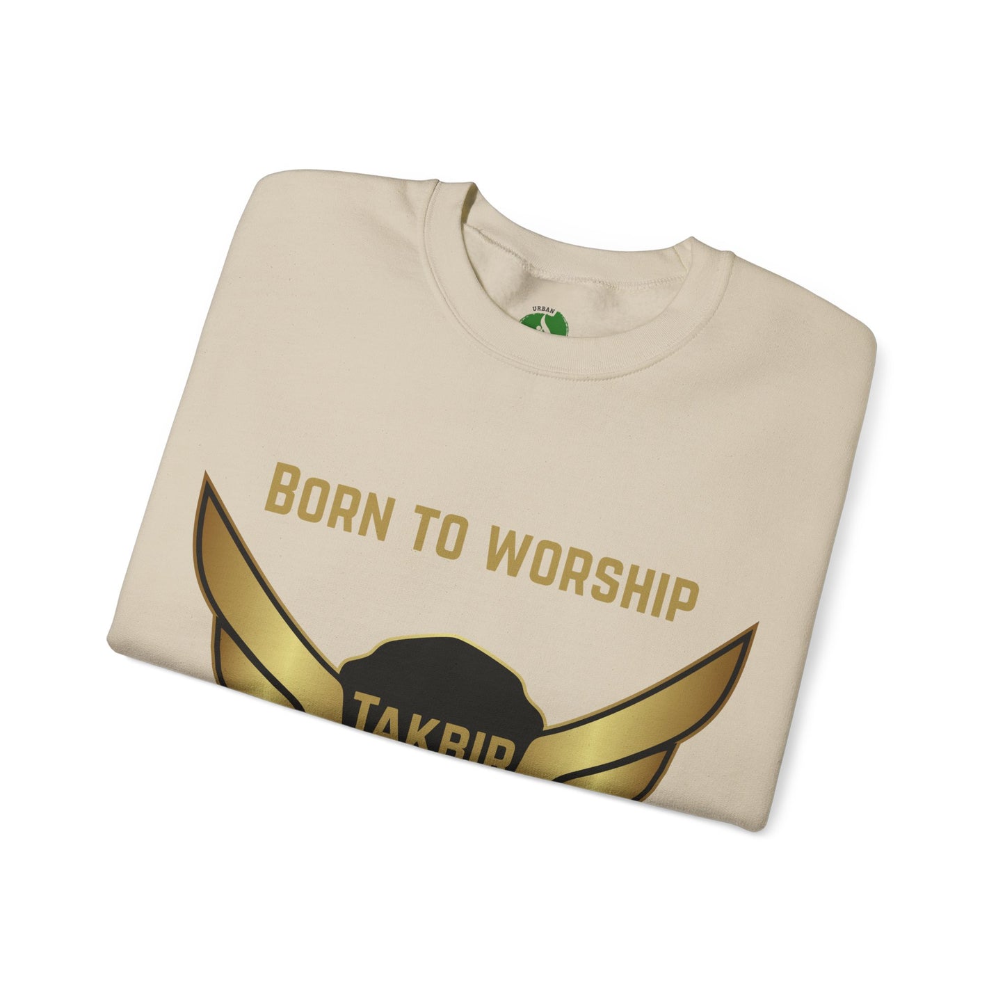 Inspirational Unisex Crewneck Sweatshirt - 'Born to Worship, Built to Lead' Design Muslim Streetwear Fashion Hoodie