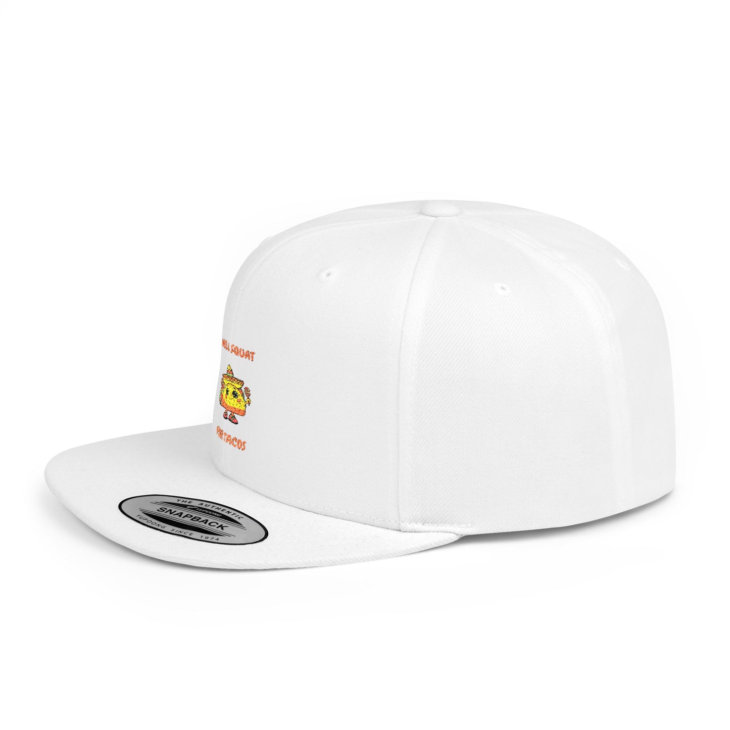Funny Gym Snapback Hat - 'Will Squat for Tacos' Humour Joke Gym Cap