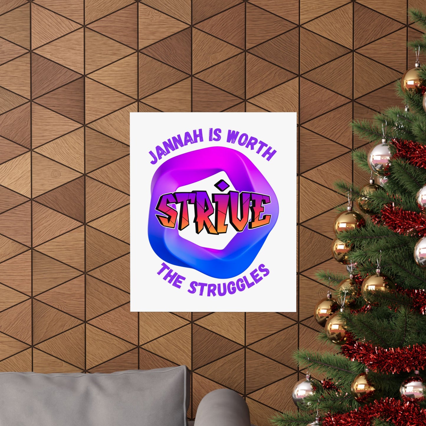 Motivational Vertical Poster - 'Jannah is Worth The Struggles' Muslim Islamic Accessories