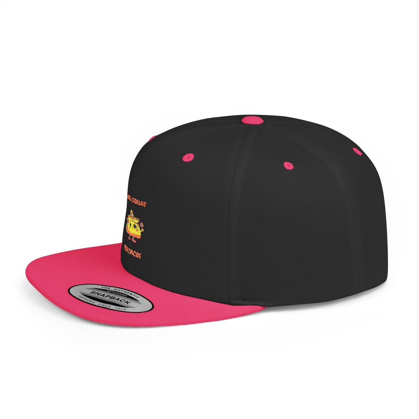 Funny Gym Snapback Hat - 'Will Squat for Tacos' Humour Joke Gym Cap