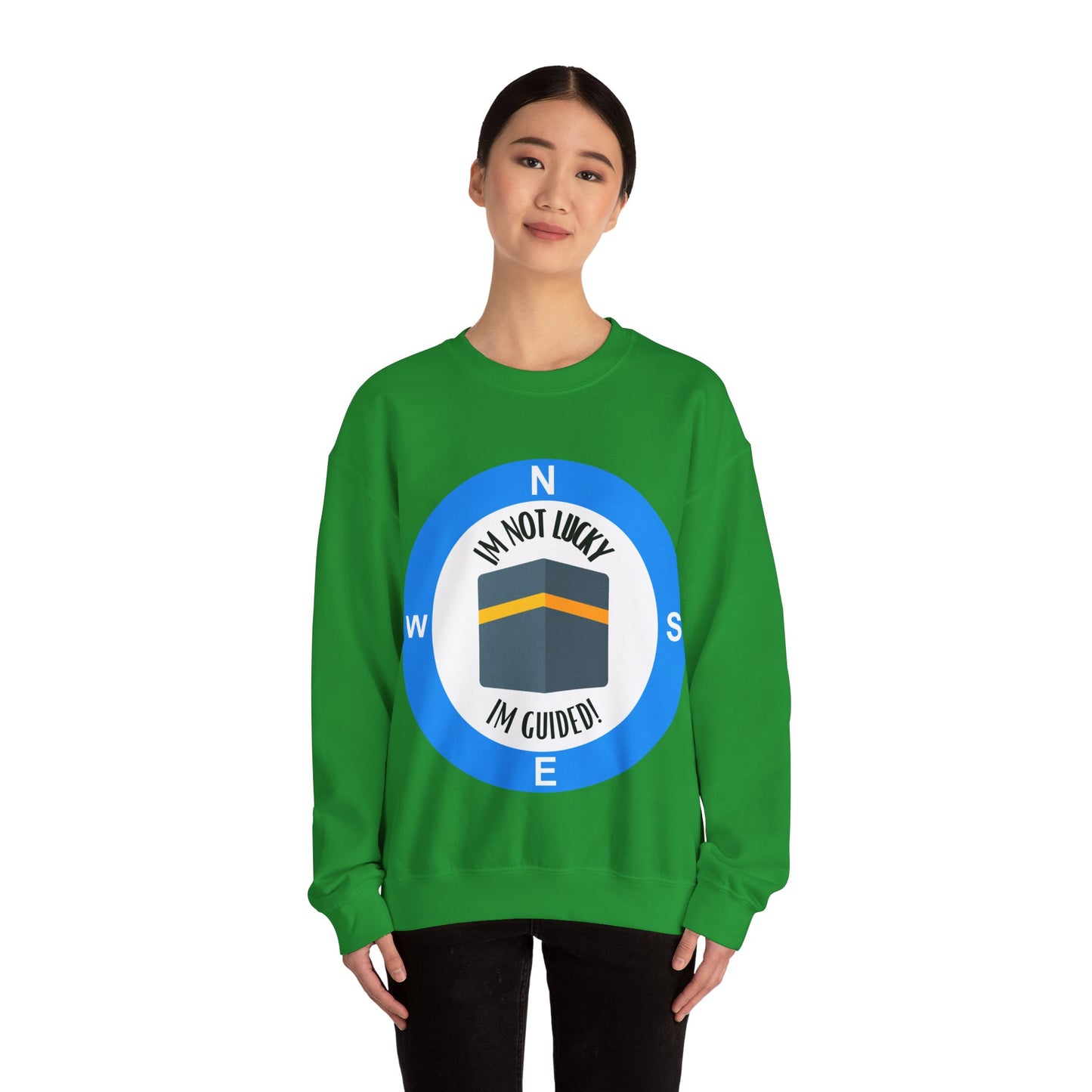 I'm Not Lucky, I'm Guided! Unisex Crewneck Sweatshirt Halal Fashion Sweat Shirt