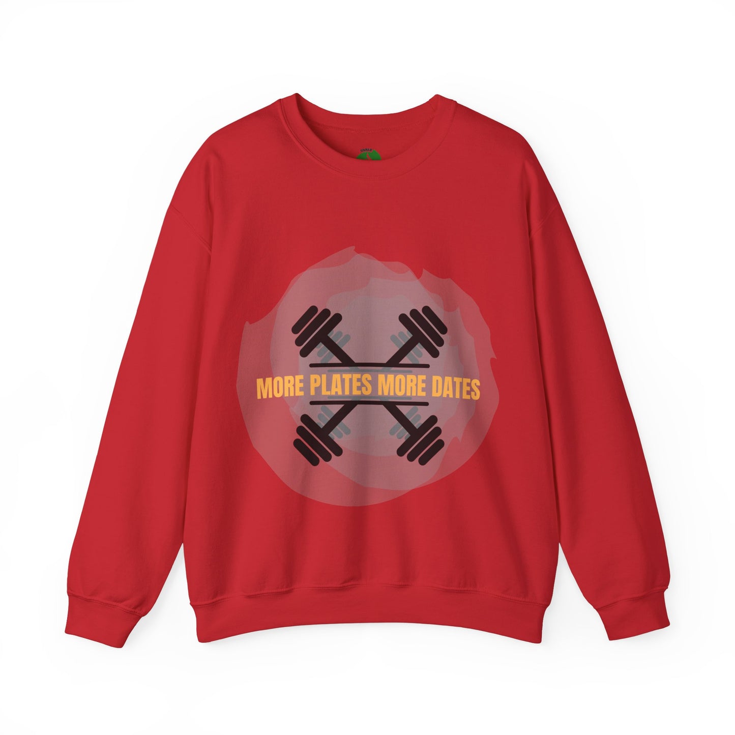 Fitness Motivational Crewneck Sweatshirt - "More Plates More Dates" Humour Joke Gym Sweat Shirt