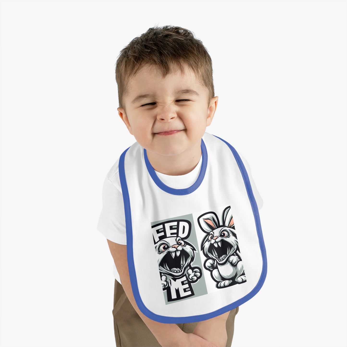 Funny Baby Bib - 'Feed Me' Rabbit Design Islamic Clothing