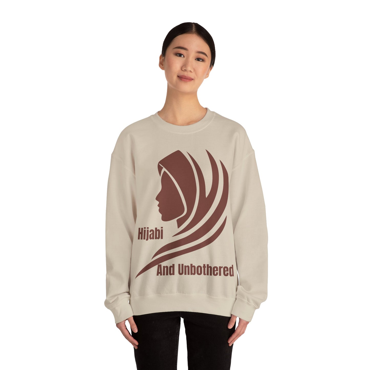 Hijabi and Unbothered Crewneck Sweatshirt - Stylish Unisex Heavy Blend for Everyday Comfort Hijab Fashion Sweat Shirt