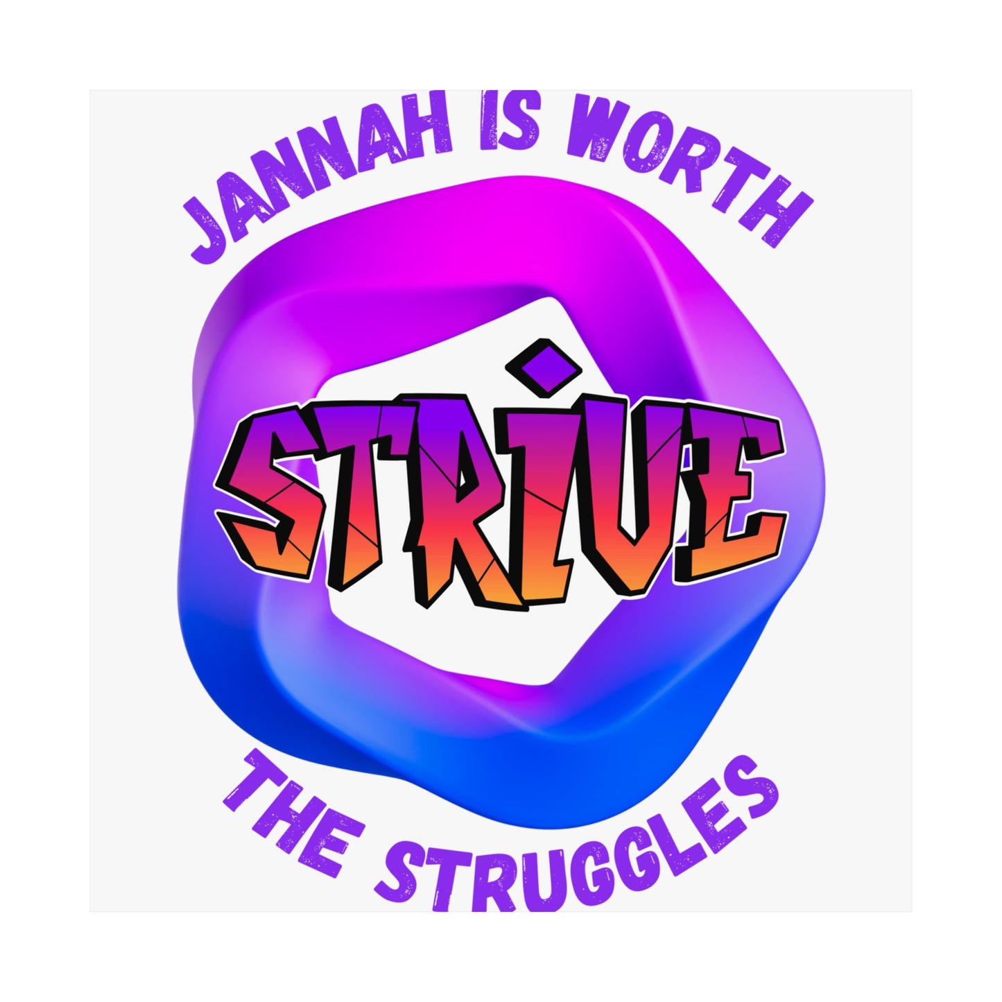 Motivational Vertical Poster - 'Jannah is Worth The Struggles' Muslim Islamic Accessories