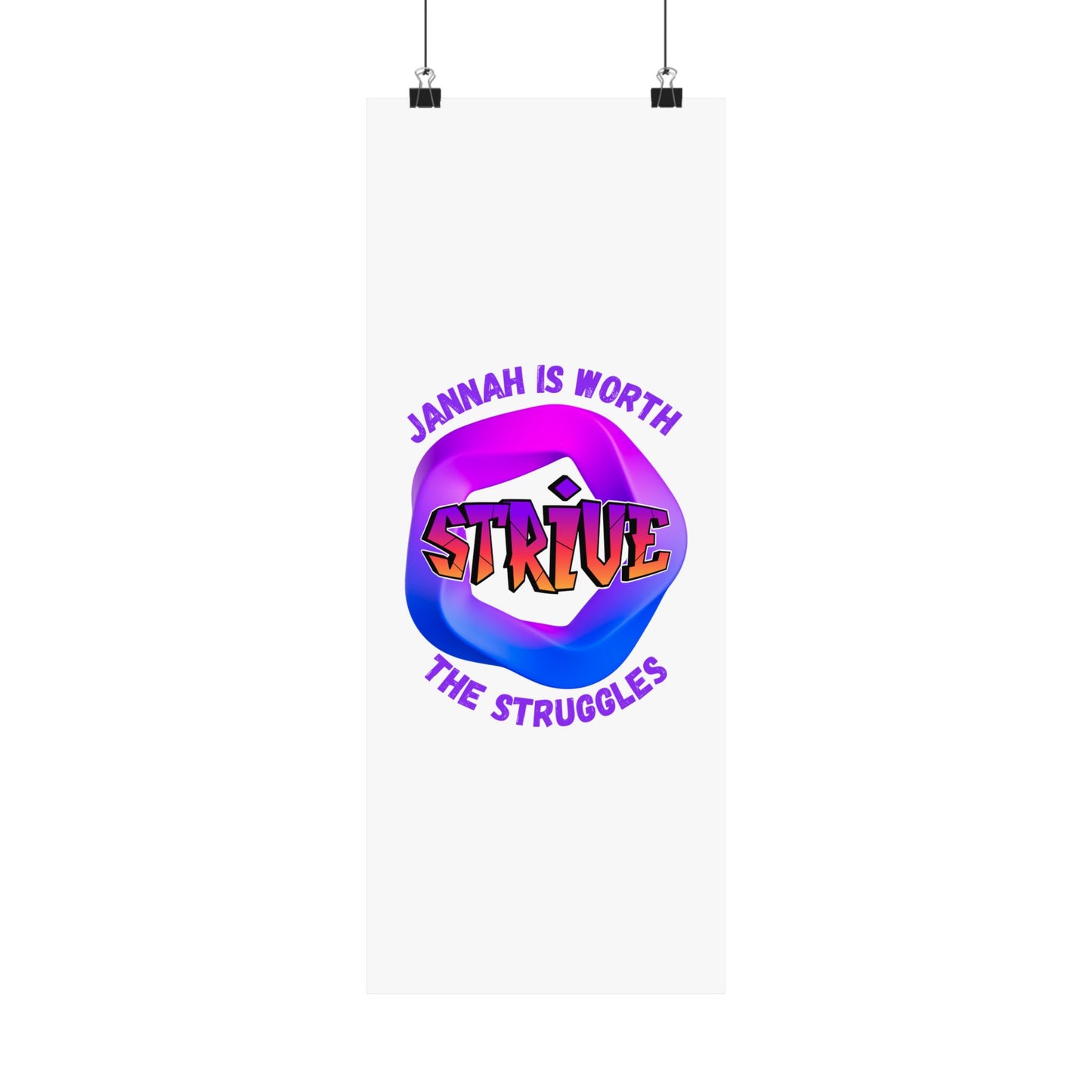 Motivational Vertical Poster - 'Jannah is Worth The Struggles' Muslim Islamic Accessories