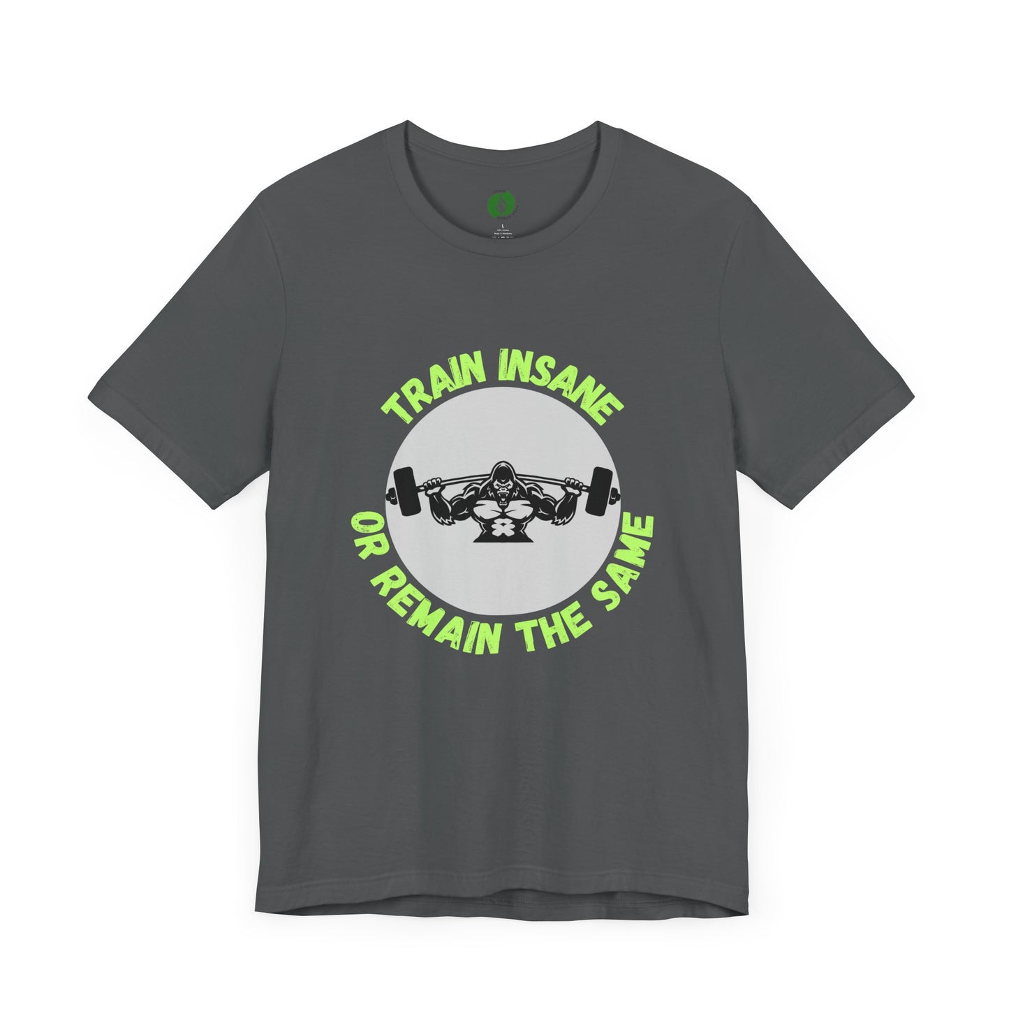 Motivational Fitness Tee - 'Train Insane or Remain the Same' Unisex Jersey Short Sleeve Humour Joke Clothing