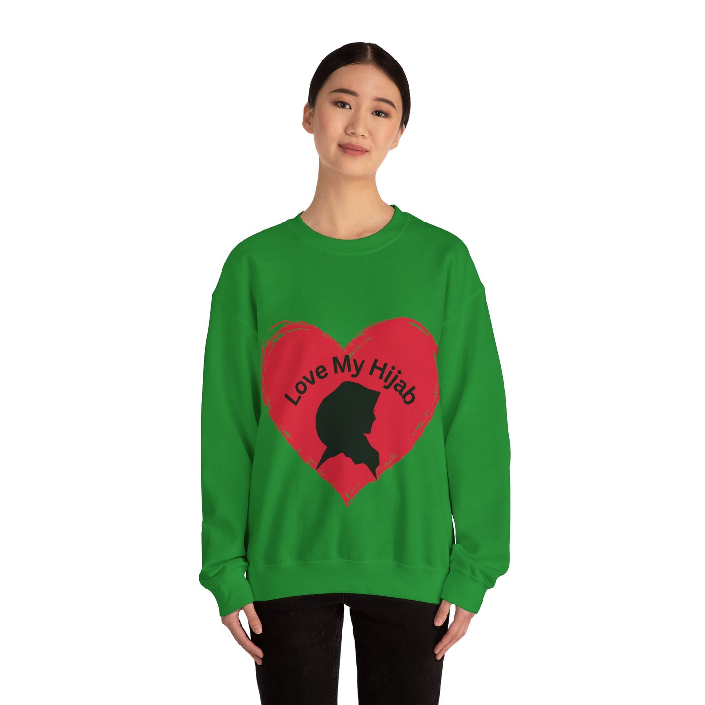 Love My Hijab Heavy Blend Sweatshirt - Unisex Crewneck for Comfort and Style Muslim Women Clothing