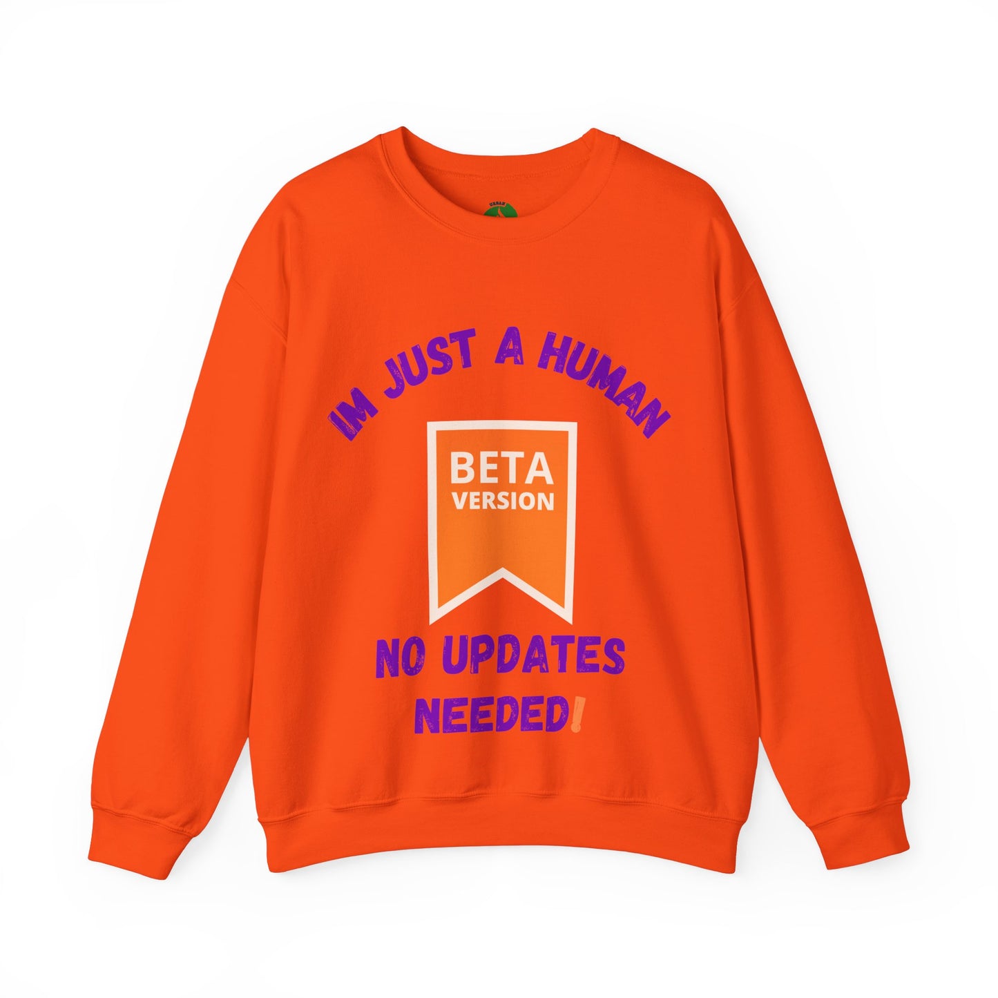 Unisex Crewneck Sweatshirt - 'Beta Version: I'm Just a Human' Funny Humour Clothing Sweat Shirt