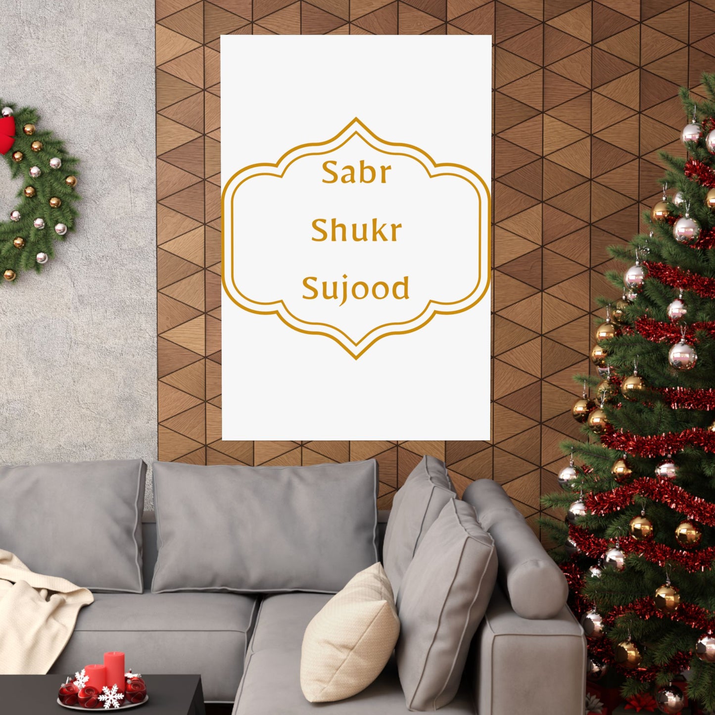 Inspirational Matte Poster - 'Sabr, Shukr, Sujood' Wall Art for Mindfulness & Motivation Islamic Artwork