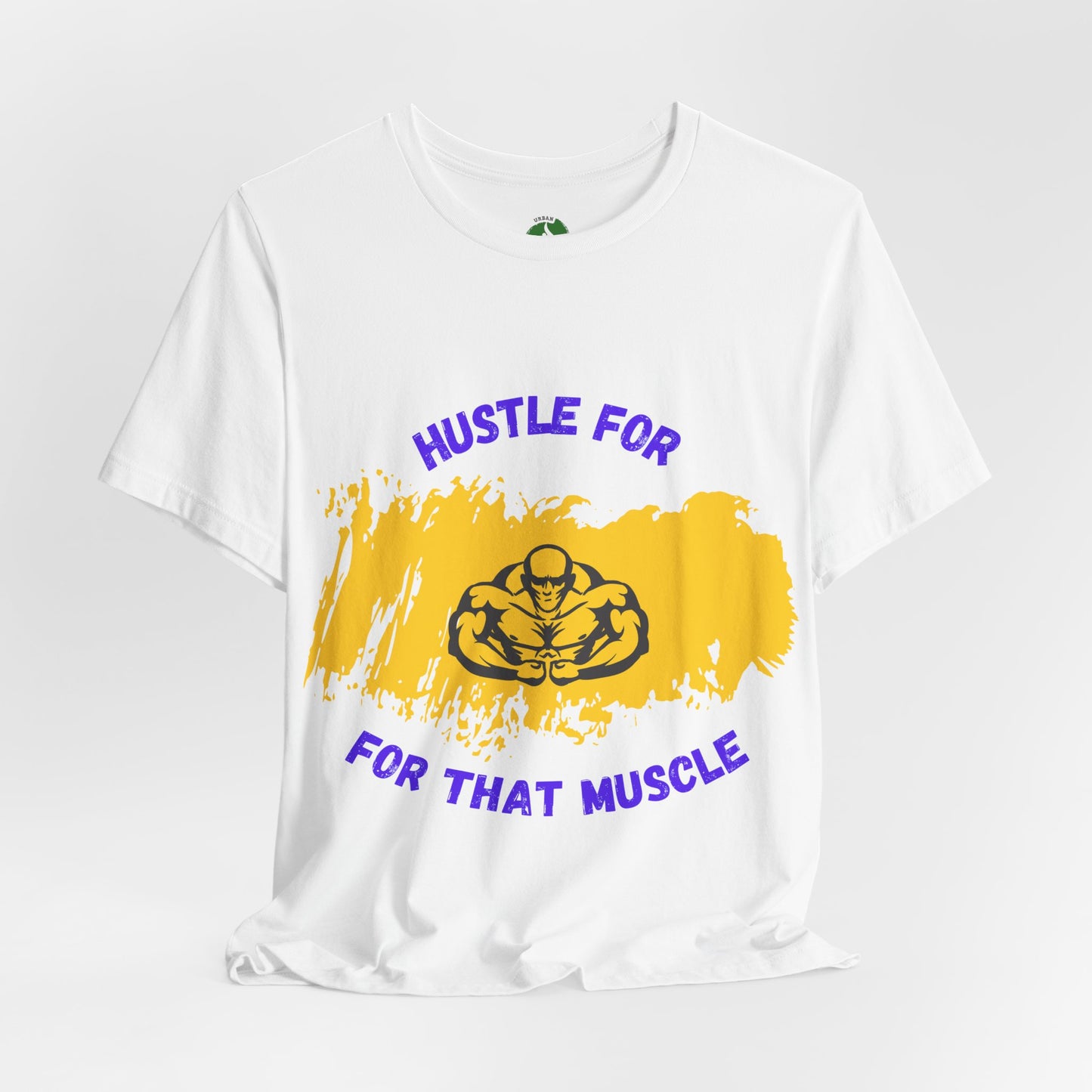 Motivational Fitness Tee - 'Hustle for That Muscle' Unisex Jersey Short Sleeve Gym Clothing T Shirt