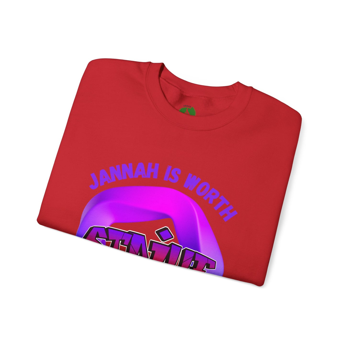 Inspiring Unisex Crewneck Sweatshirt - 'Jannah Is Worth the Struggles' Muslim Streetwear Sweat Shirt
